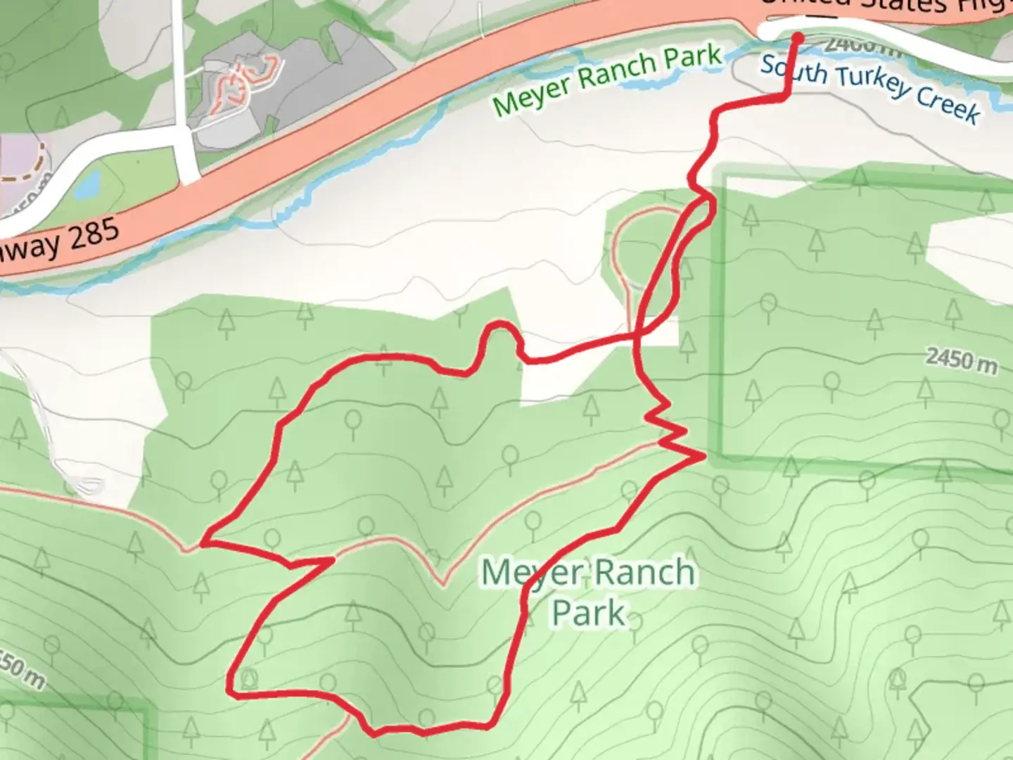An image depicting the trail Owl's Perch Trail and Sunny Aspen Trail Loop and its surrounding area.