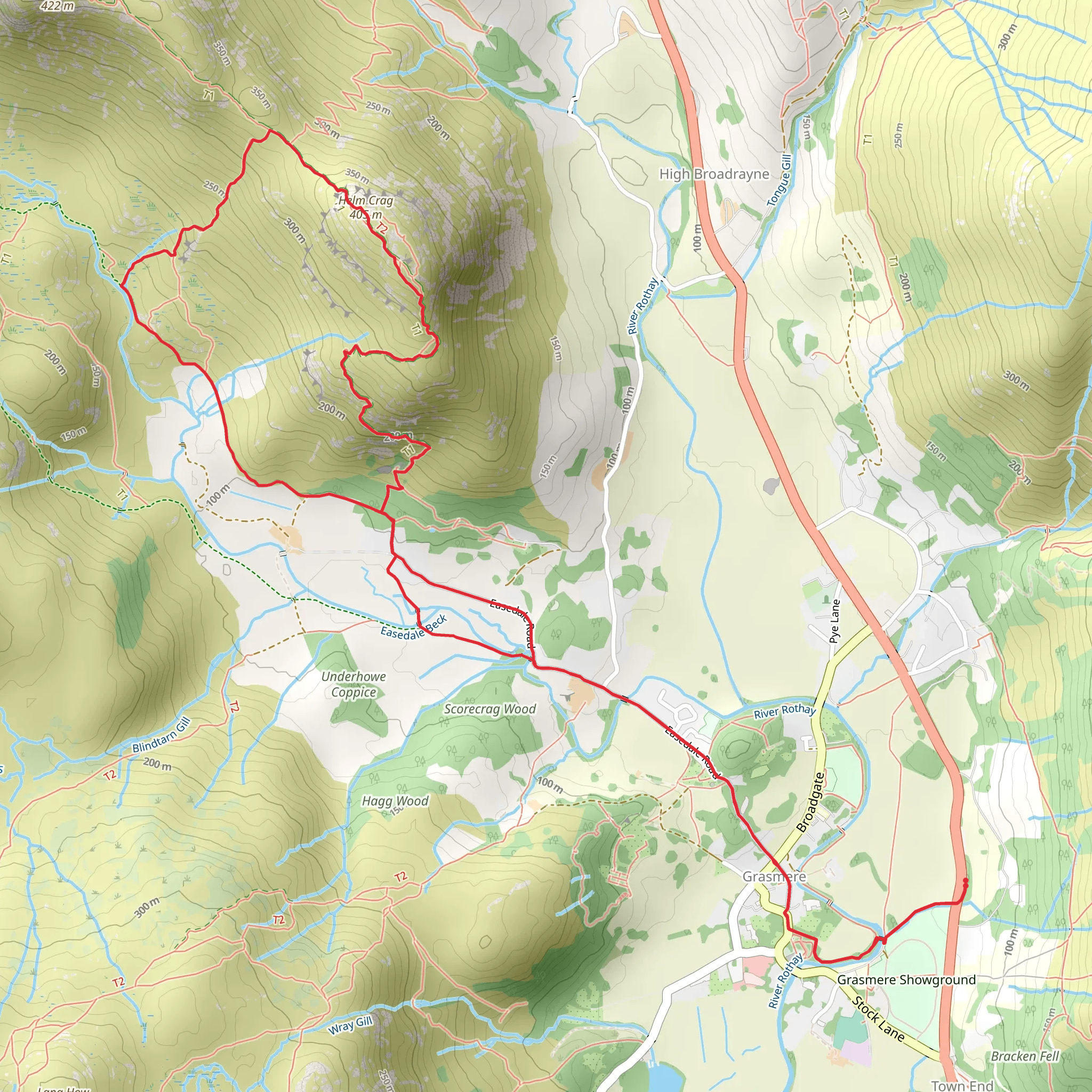 River Rothay and Helm Crag mobile static map