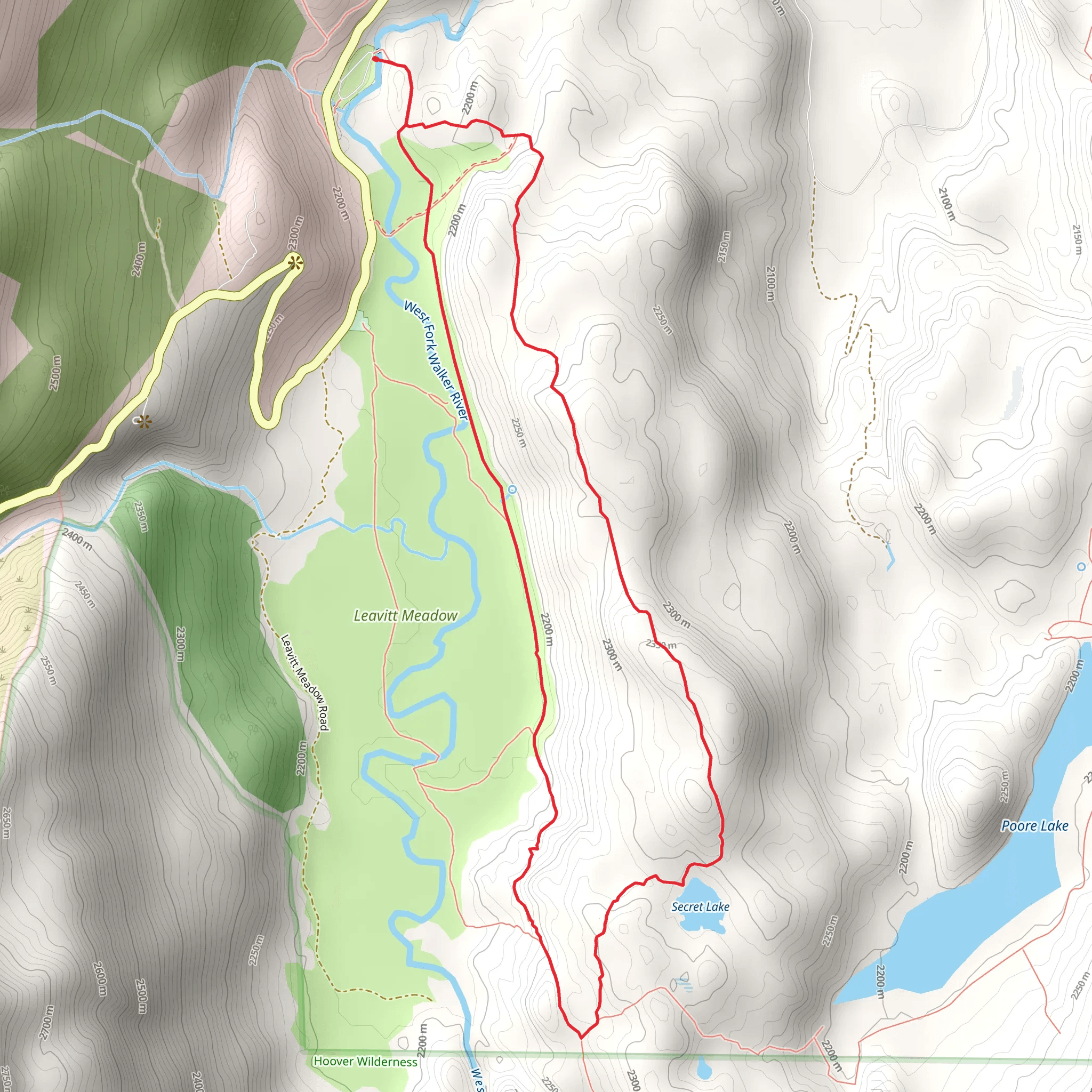 Secret Lake Loop mobile static map