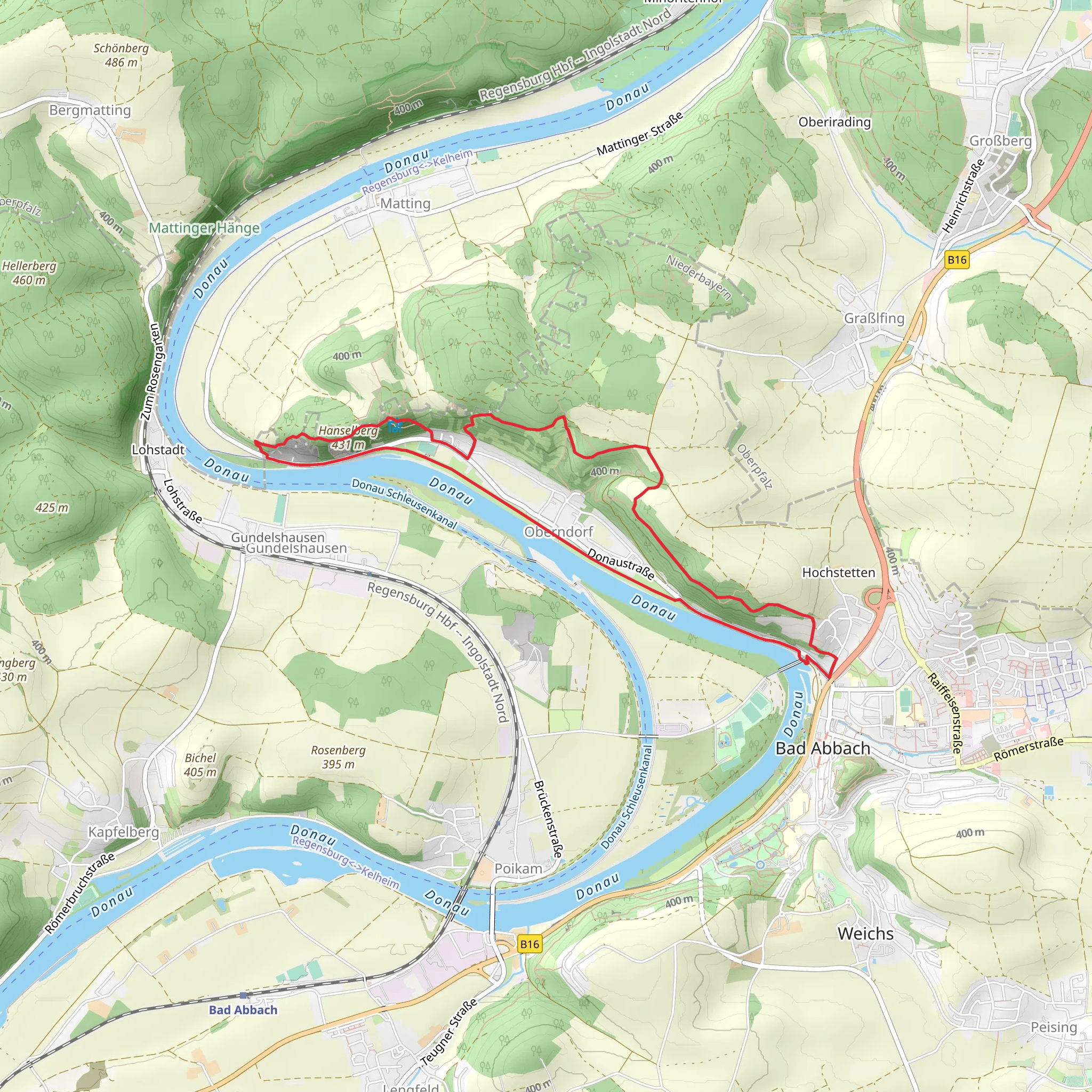 Hanselberg Loop via Jurasteig Hauptroute mobile static map