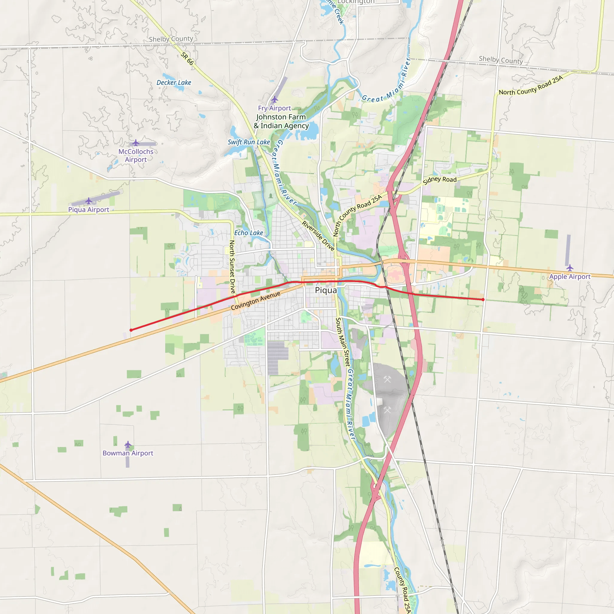 Piqua Activities Trail for Health mobile static map