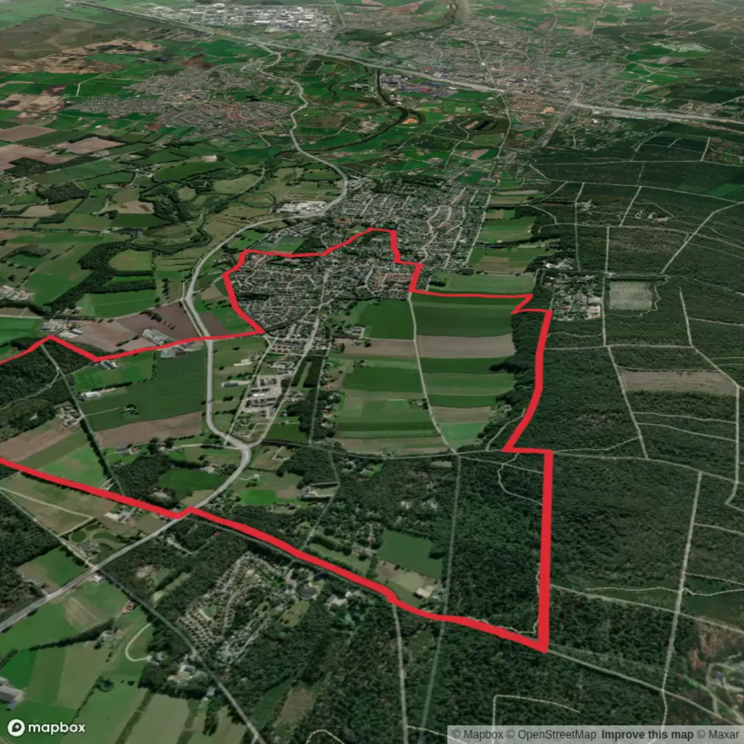 An image depicting the trail Holsener Weg and Hellendoorn Gele Loop and its surrounding area.
