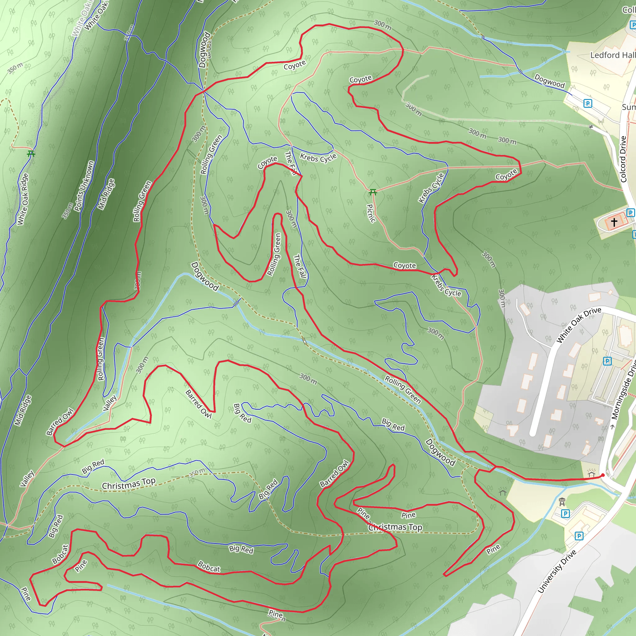 Dogwood, Coyote and Pine Loop mobile static map