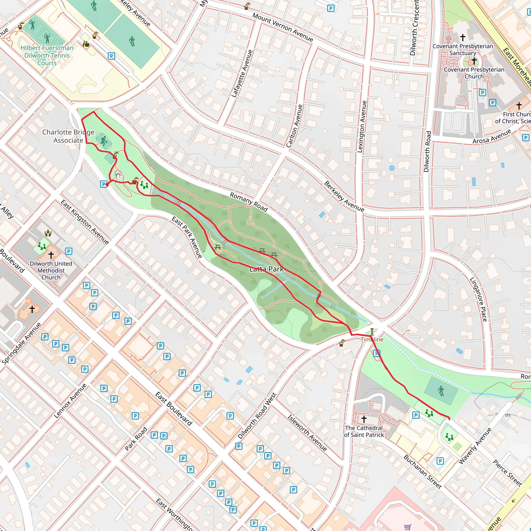 Latta Park Loop mobile static map