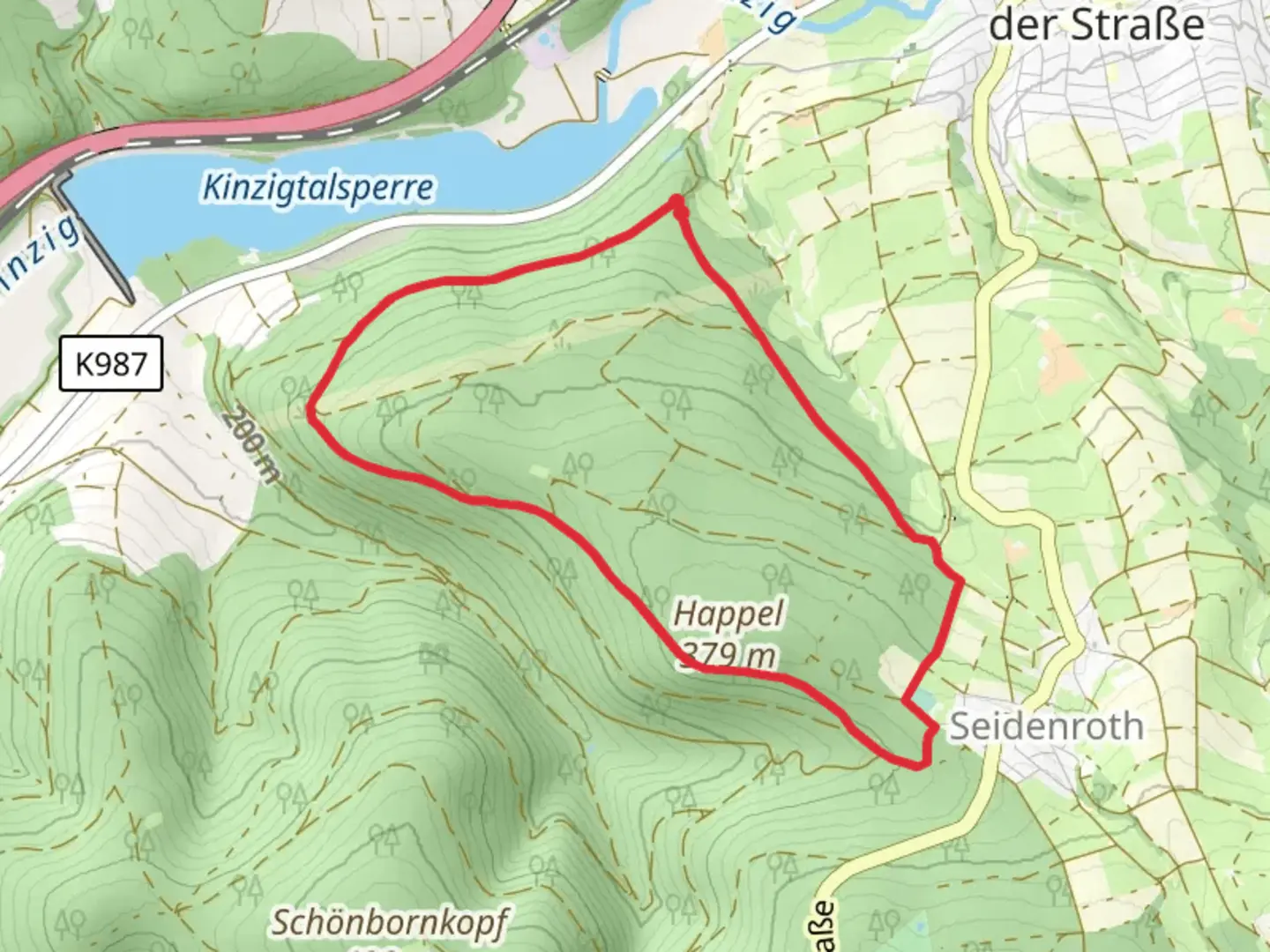 An image depicting the trail Steinau A D Strasse - Warten Rundweg and its surrounding area.