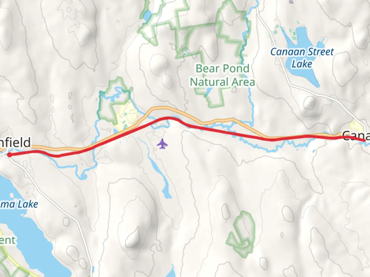 An image depicting the trail Enfield to Canan via Northern Rail Trail and its surrounding area.