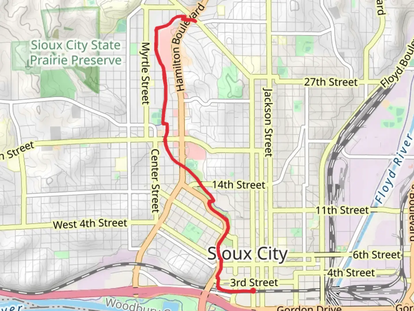 An image depicting the trail Perry Creek Trail Out and Back and its surrounding area.
