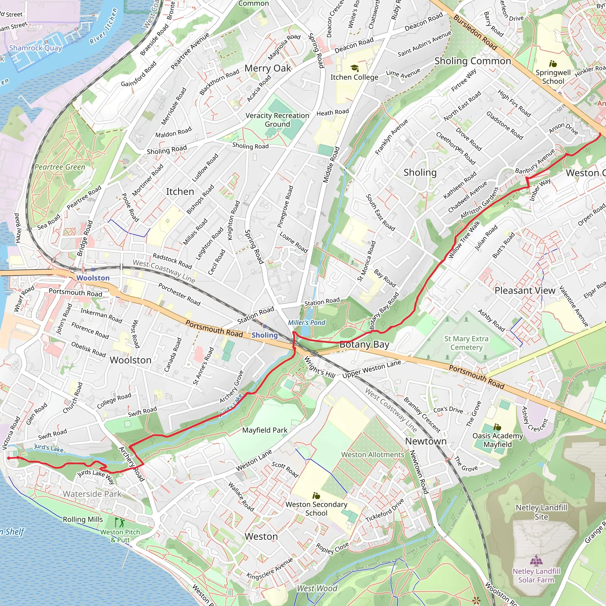 Shoreburs Greenway Walk mobile static map