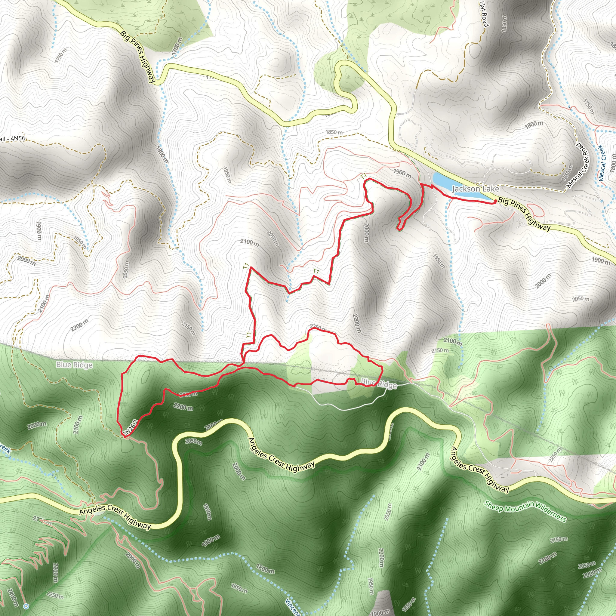 Jackson Lake and Pacific Crest Loop Trail mobile static map