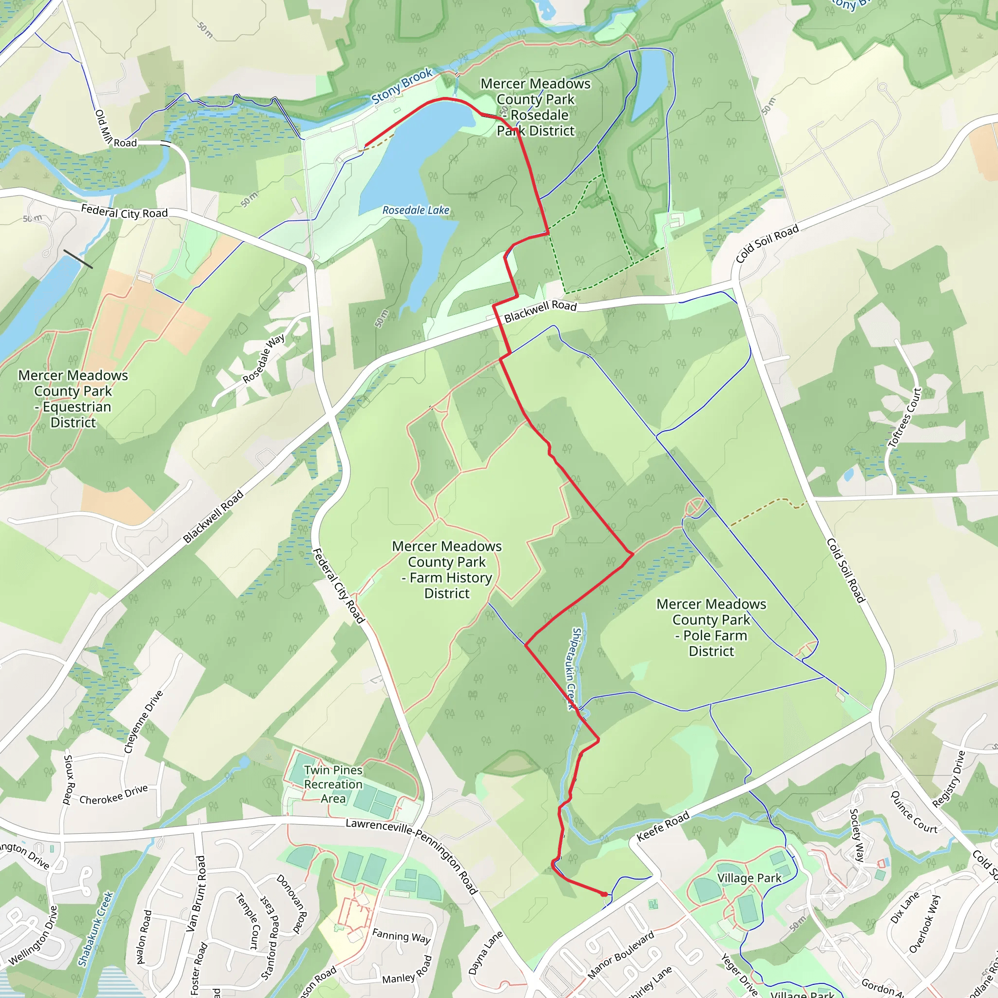 Maidenhead Trail and Lawrence Hopewell Trail mobile static map