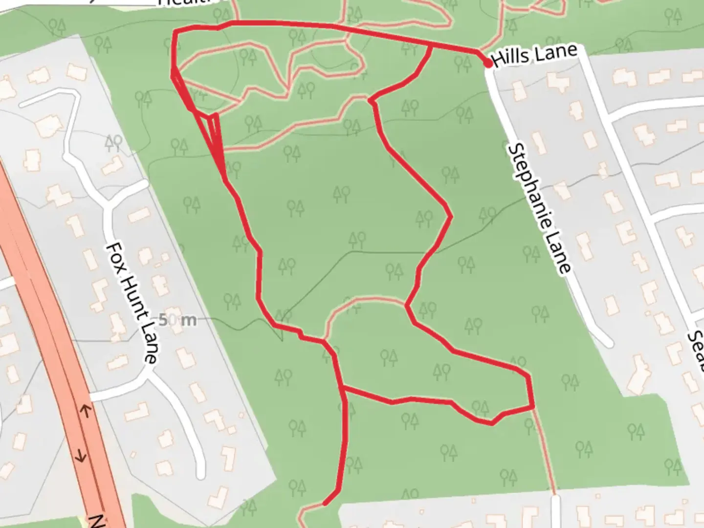 An image depicting the trail Stephanie Lane Loop Trail and its surrounding area.