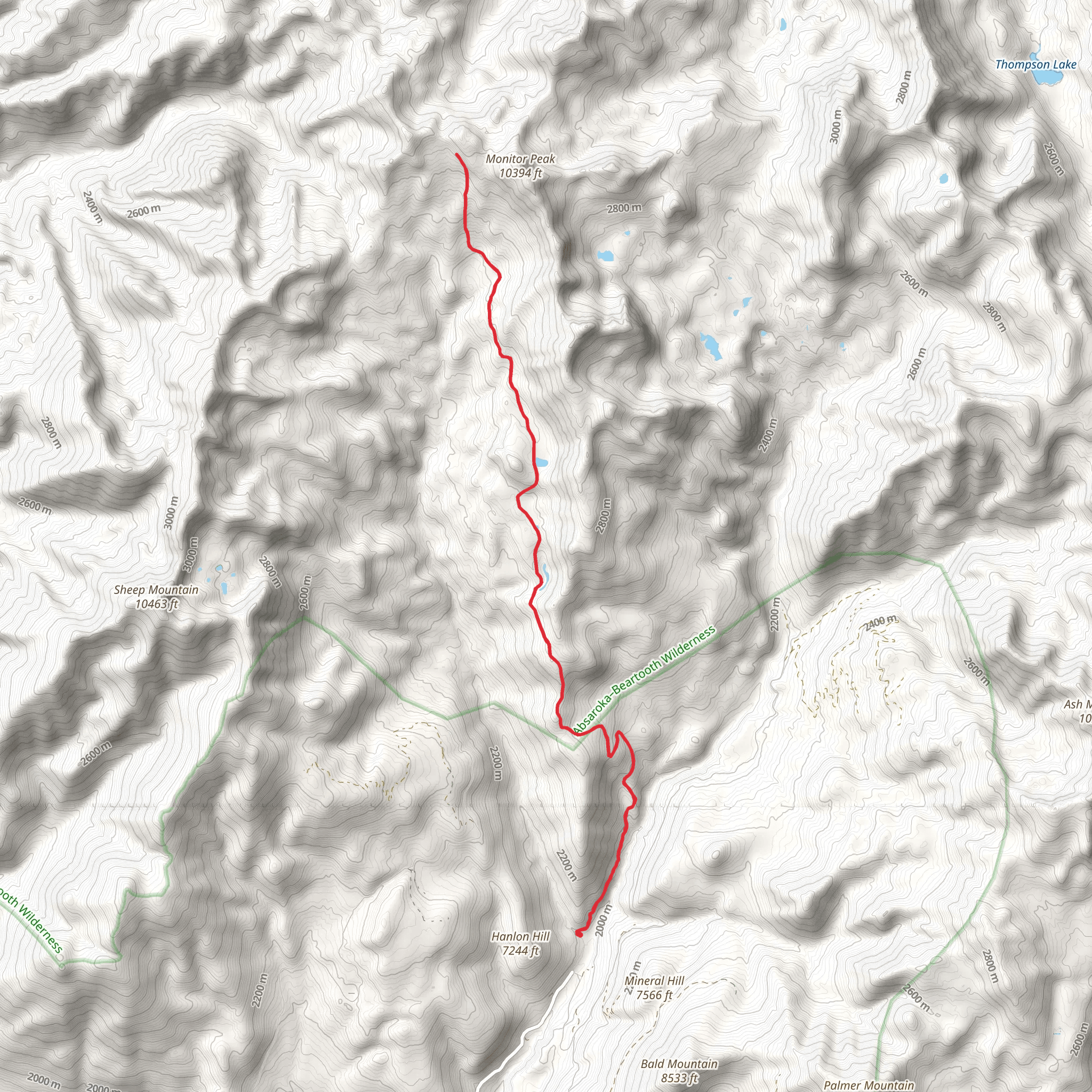 North Fork Bear Creek Trail mobile static map