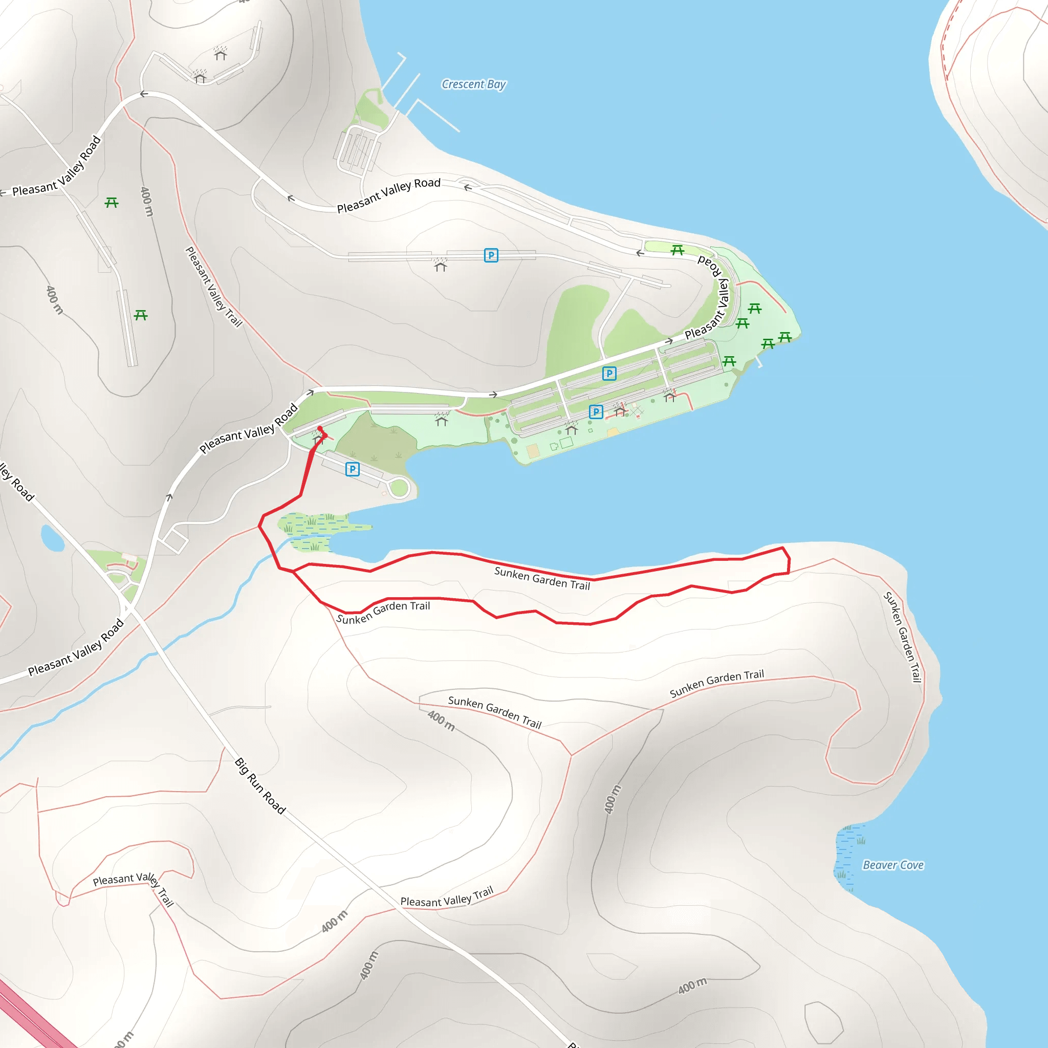Sunken Garden Loop Trail mobile static map