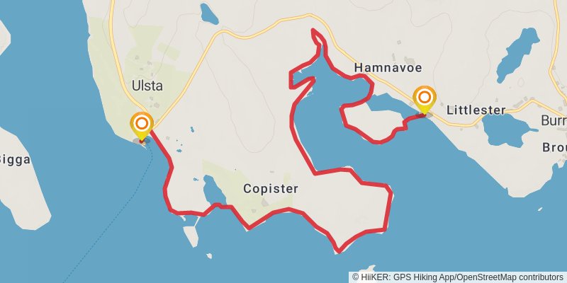 Coastal Walk of Shetland - Yell stage 9 Map