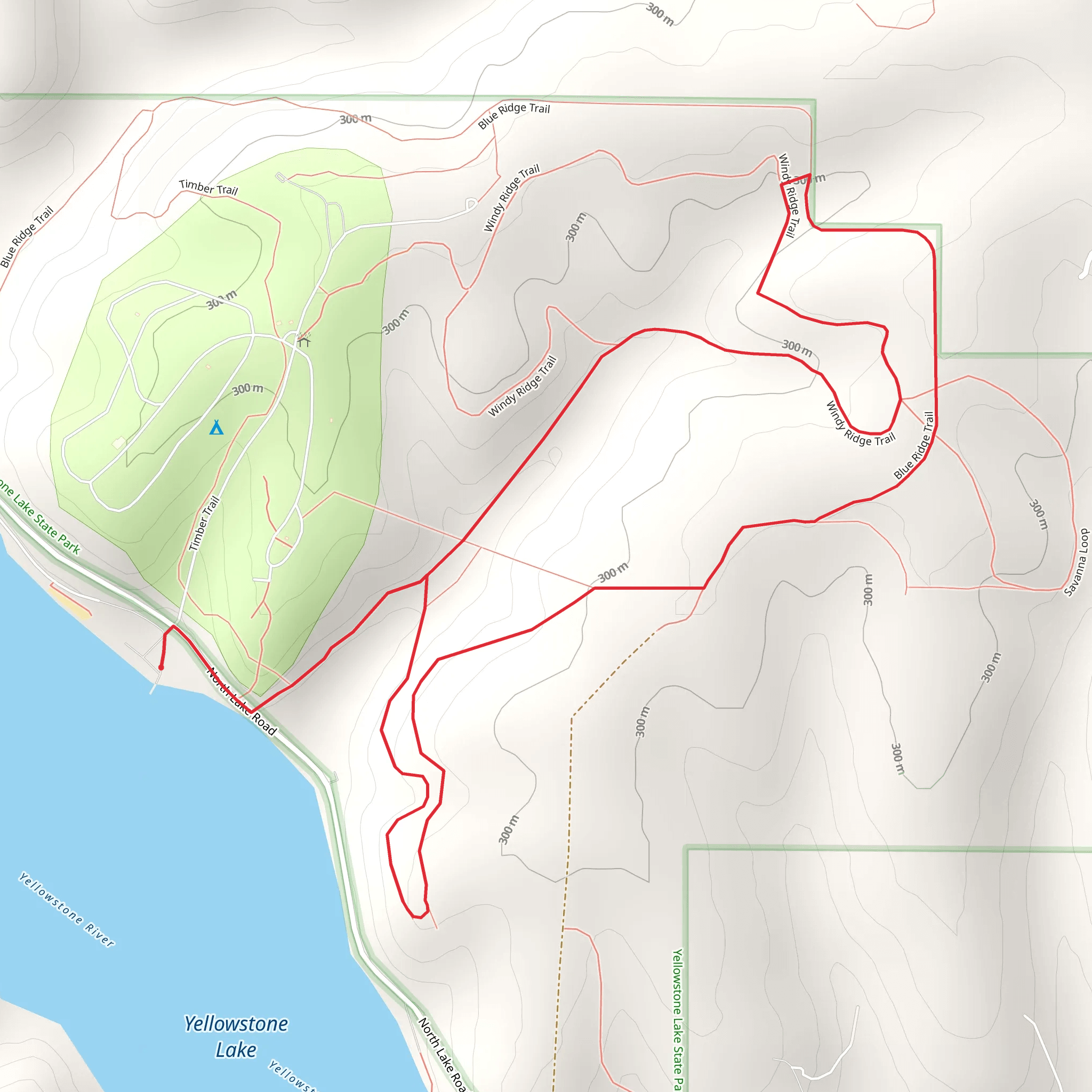 Windy and Blue Ridge Loop Trail mobile static map