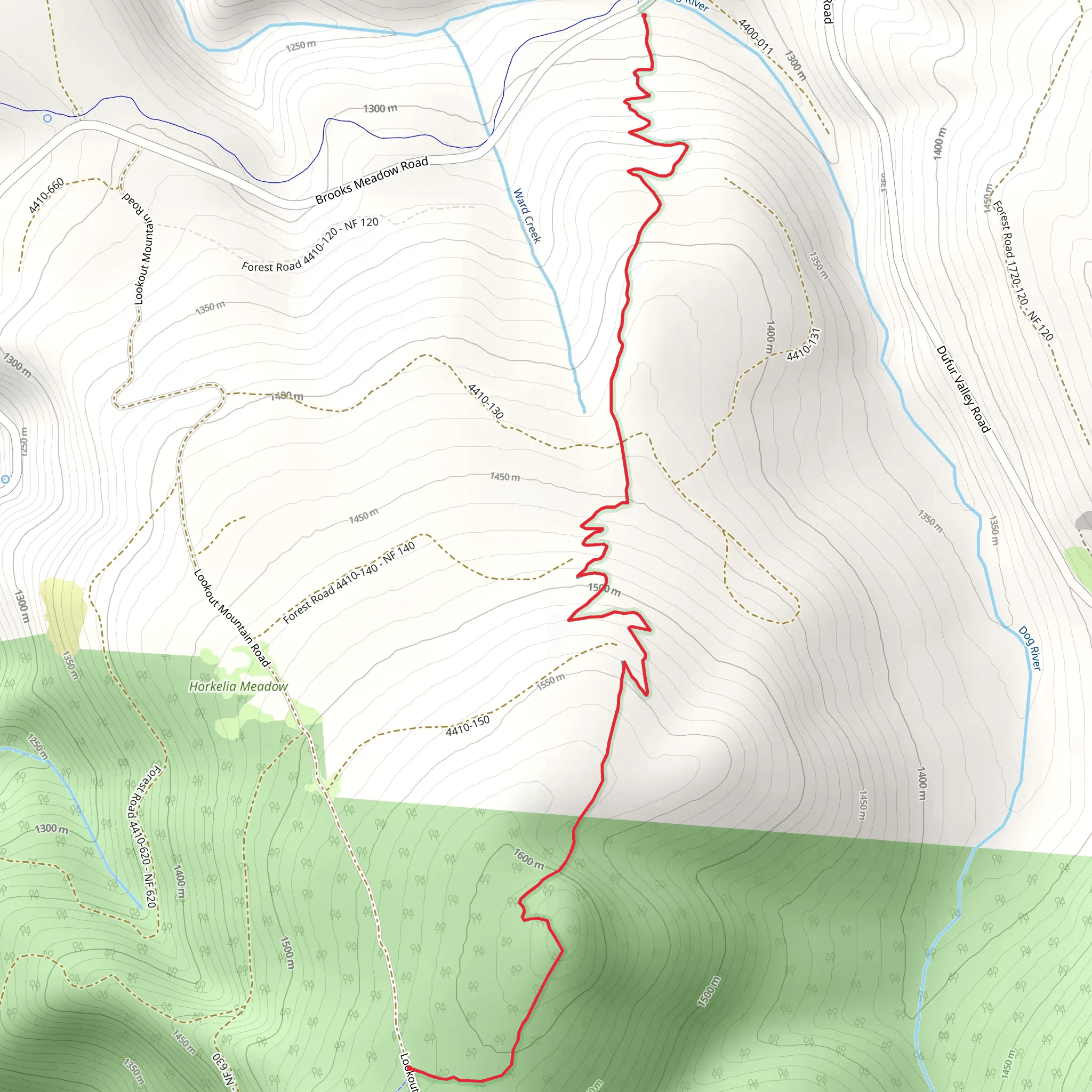 Cooks Meadow Trail mobile static map
