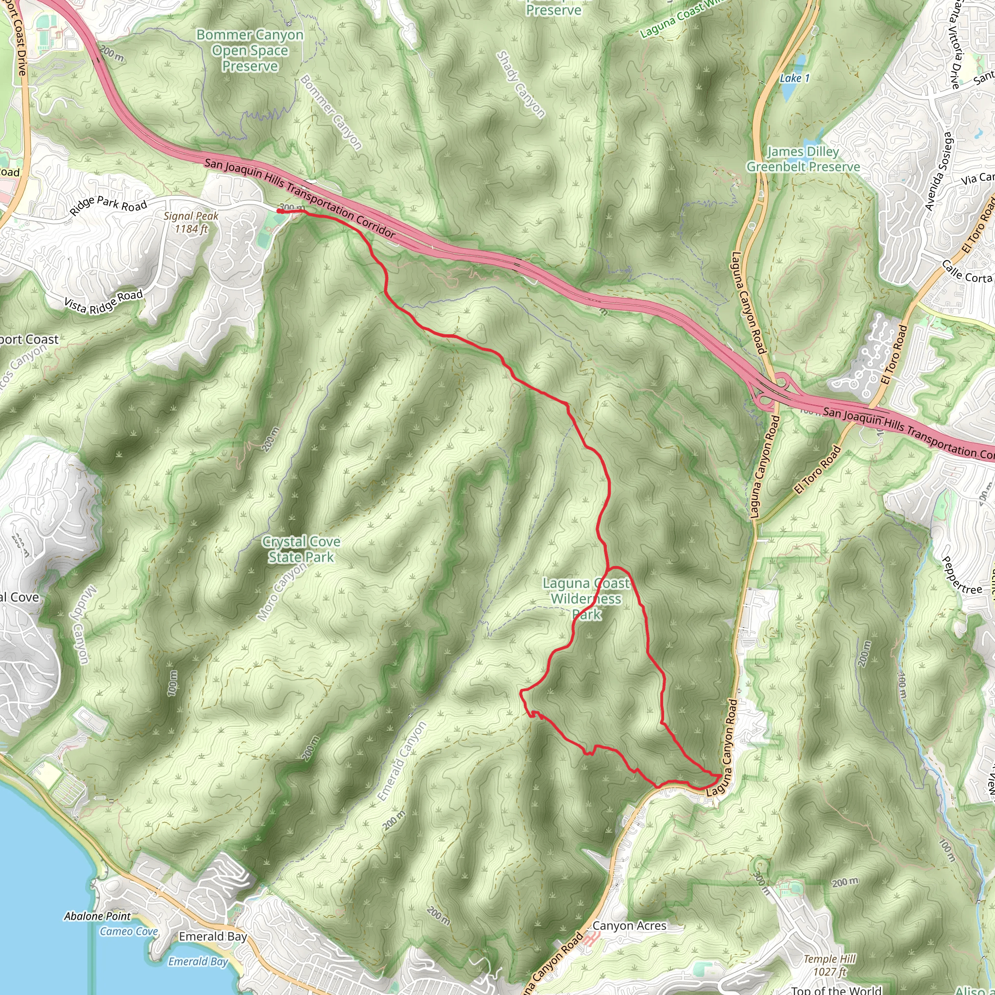 Bommer Ridge and Laguna Ridge Loop Trail mobile static map