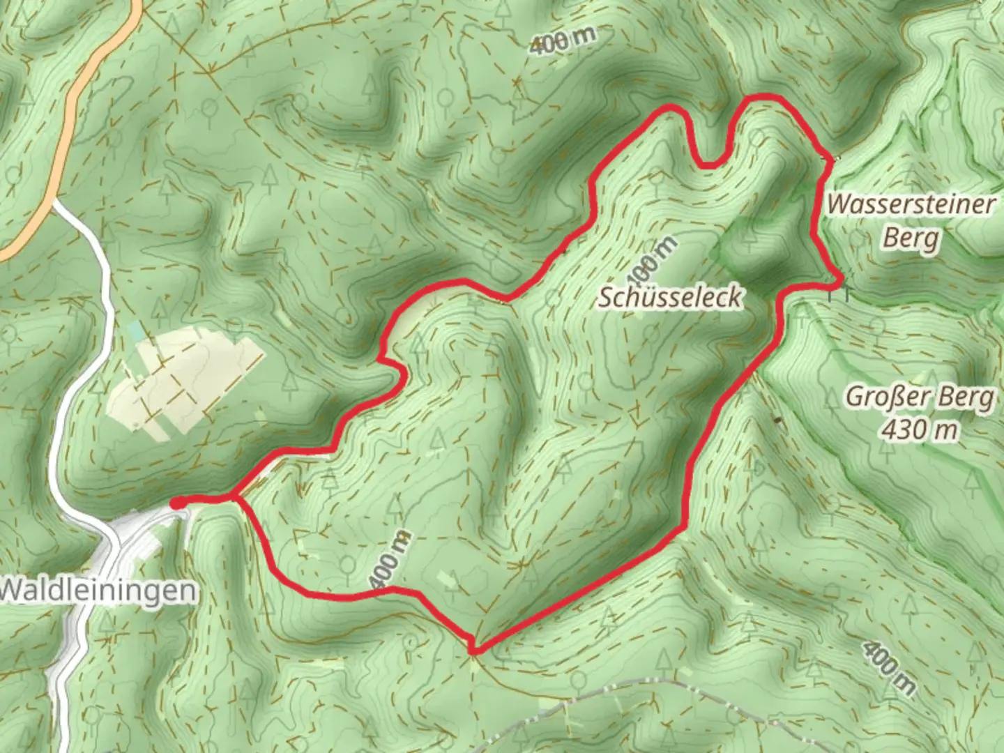 An image depicting the trail Staatsforst Loop via Pfäzerwald Weiß Roter Balken and its surrounding area.
