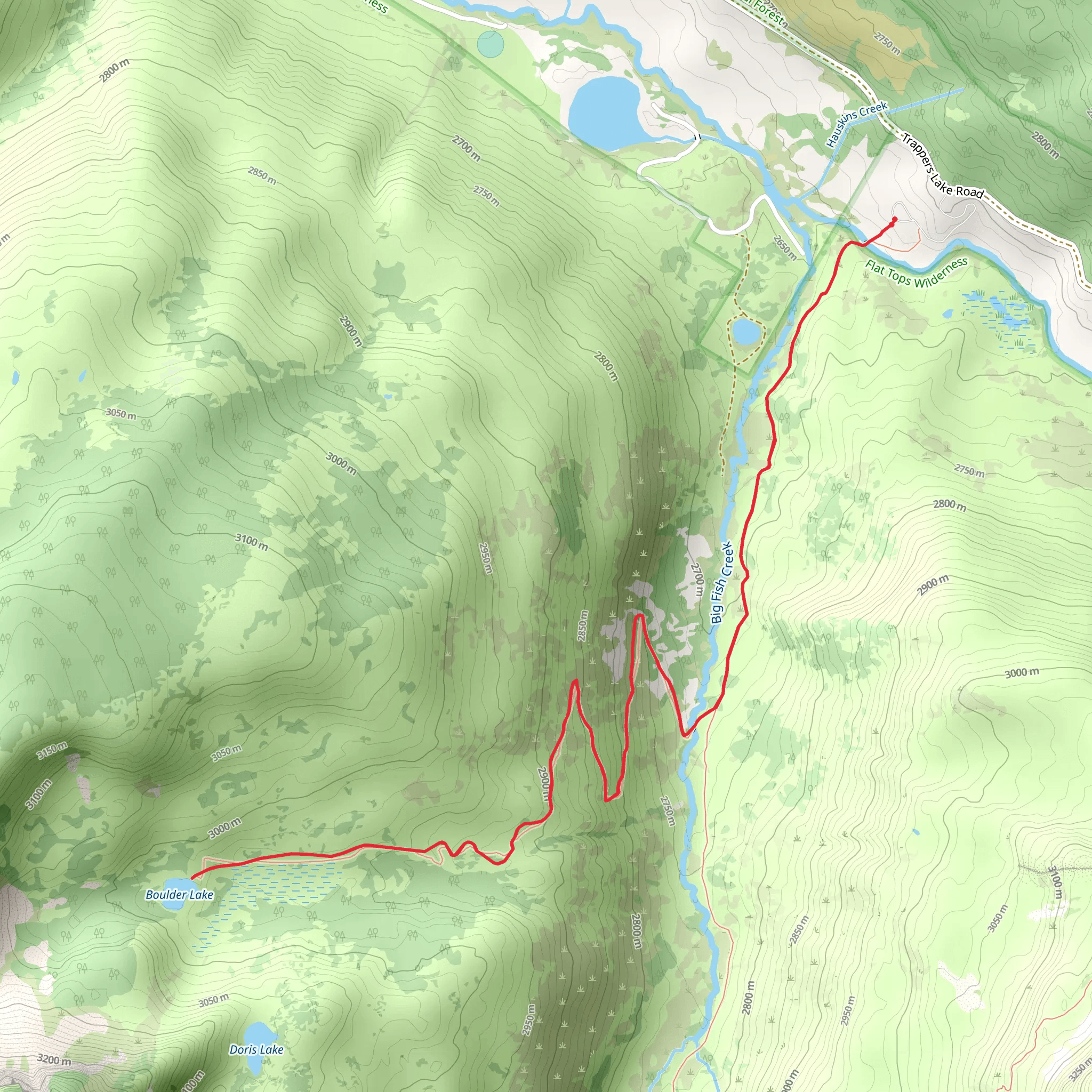 Boulder Lake Trail mobile static map