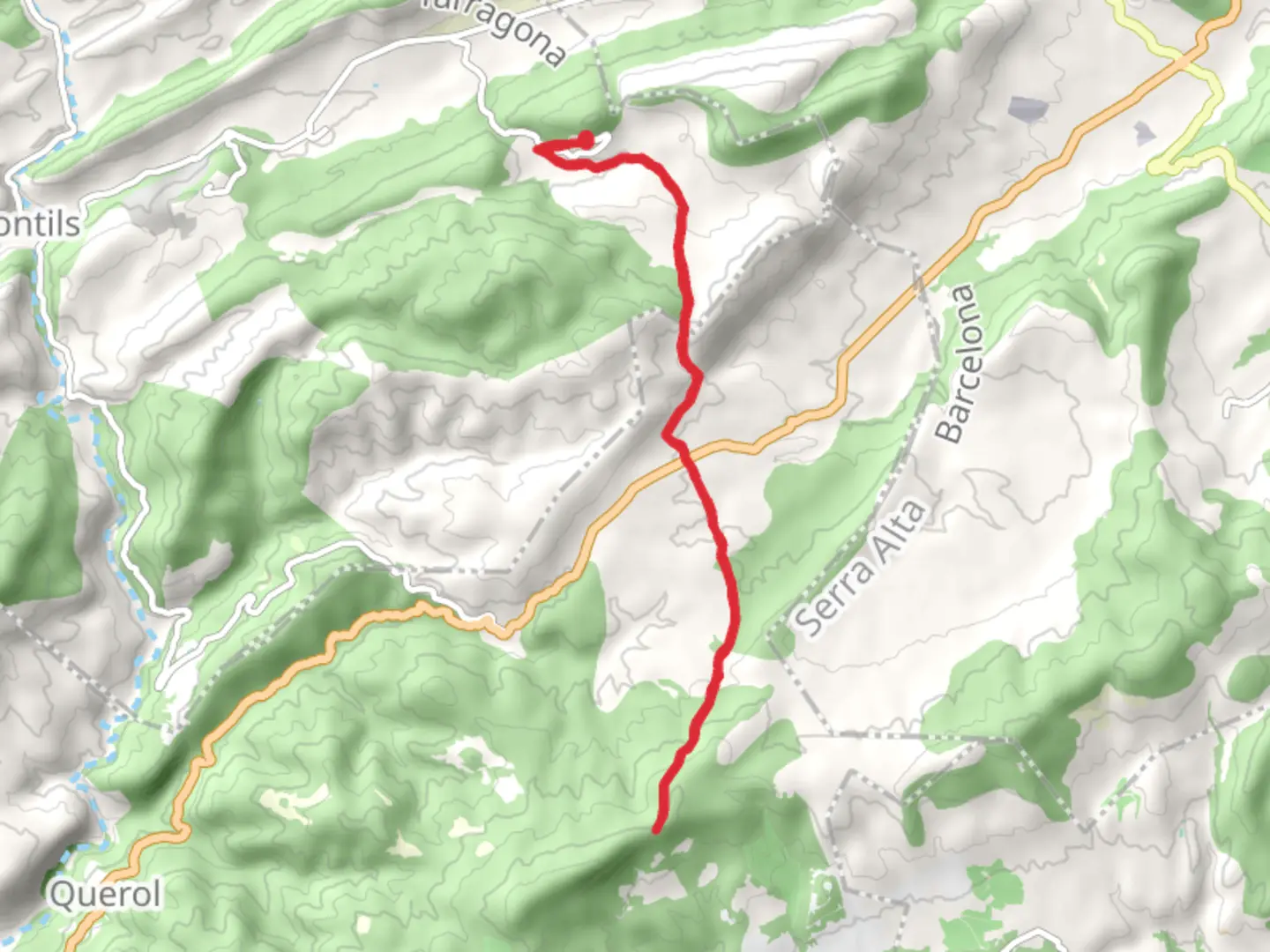 An image depicting the trail Sierra Formigosa - Sant Magi de Brufanganya PR C 3 and its surrounding area.
