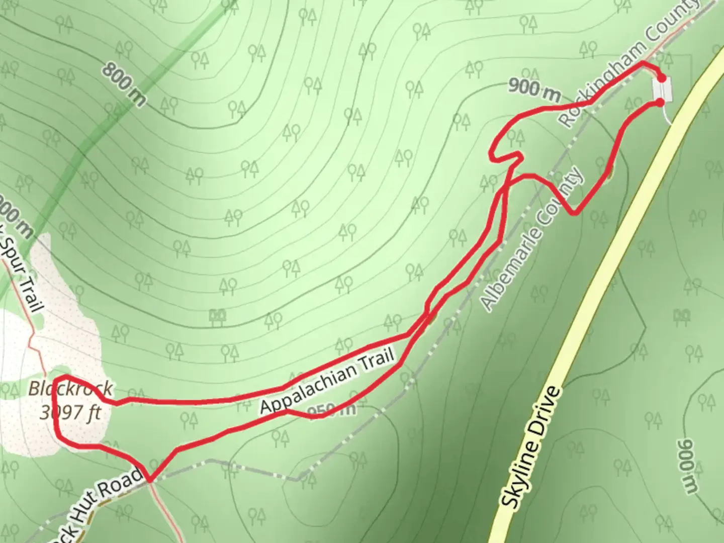 An image depicting the trail Blackrock Loop and its surrounding area.