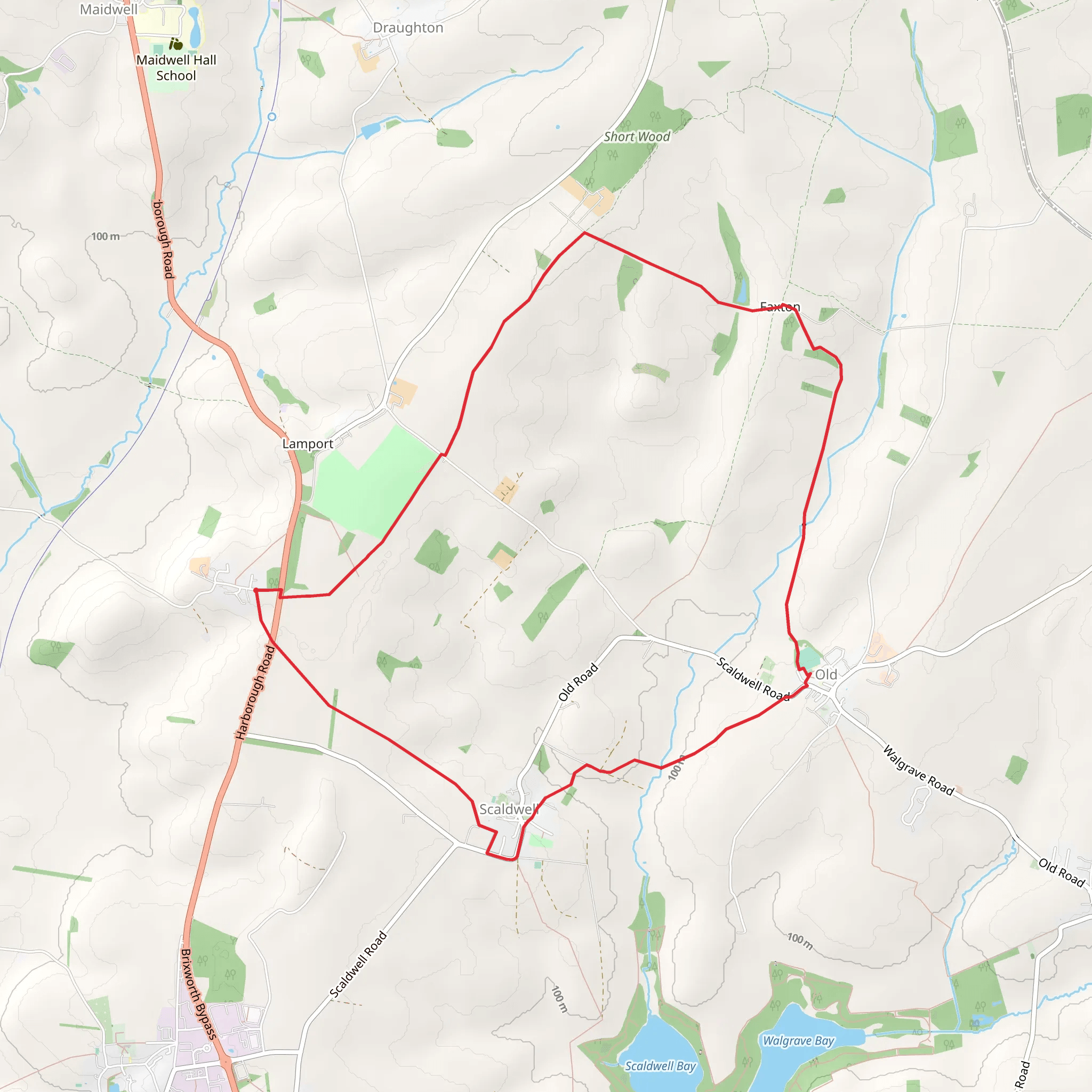 Lamport, Scaldwell and Old Loop mobile static map