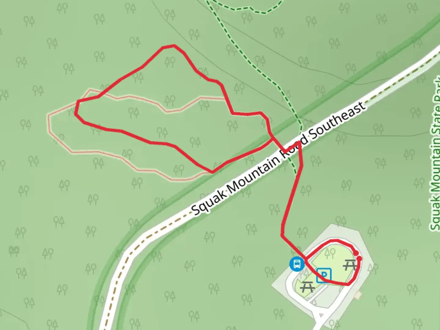 An image depicting the trail Pretzel Tree Loop Trail and its surrounding area.