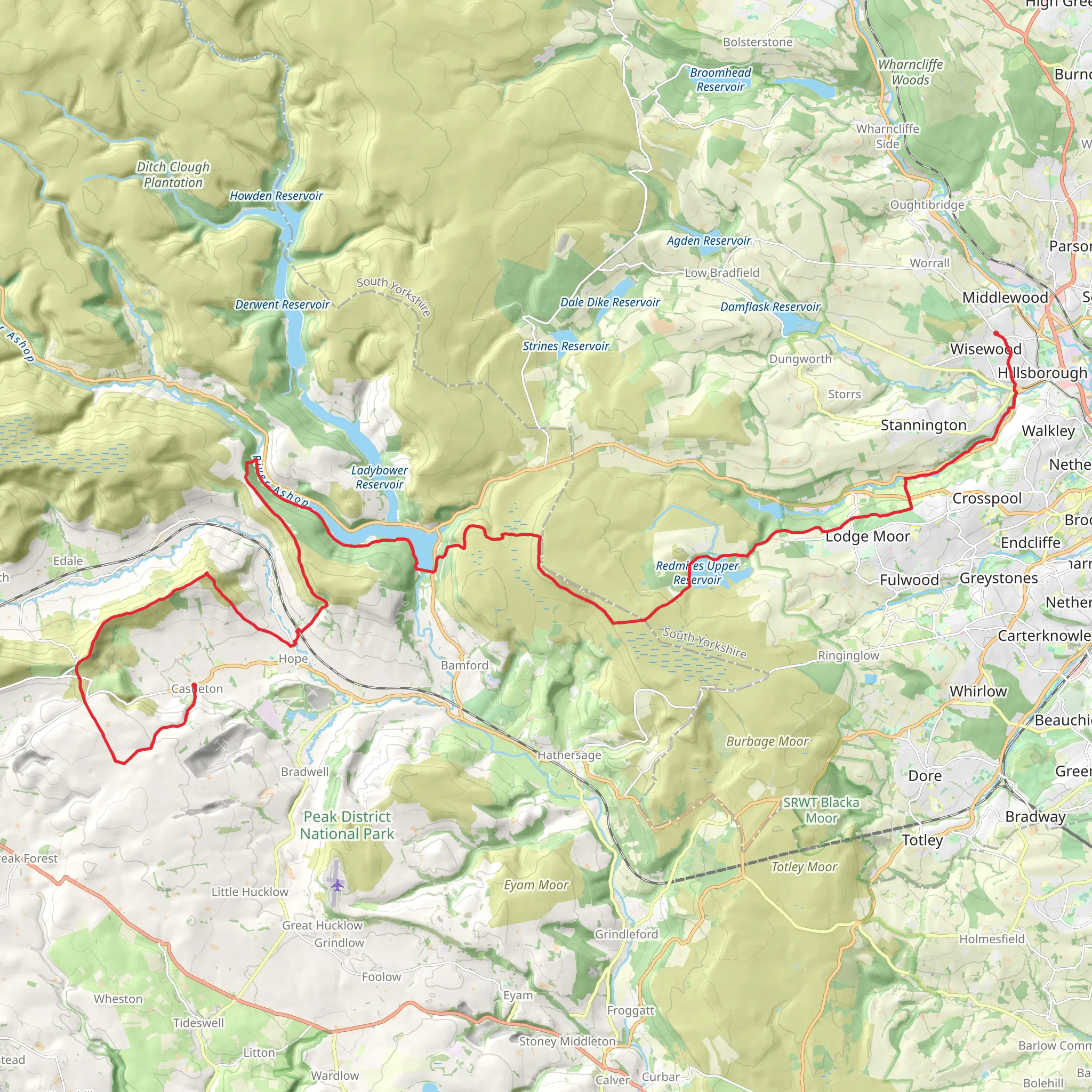AI 2026 - Wadsley to Castleton mobile static map