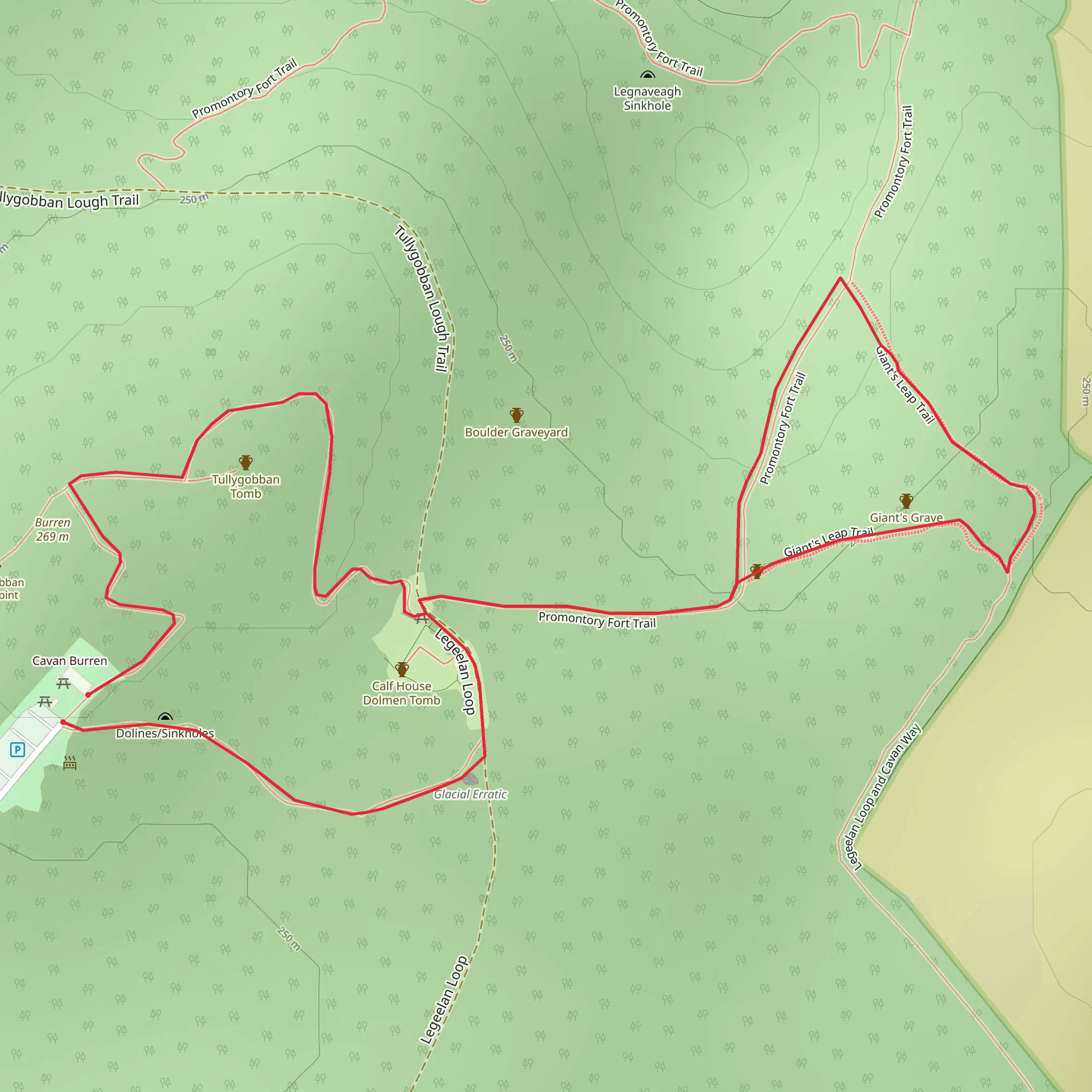 Cavan Burren Park - Giant's Leap Trail mobile static map