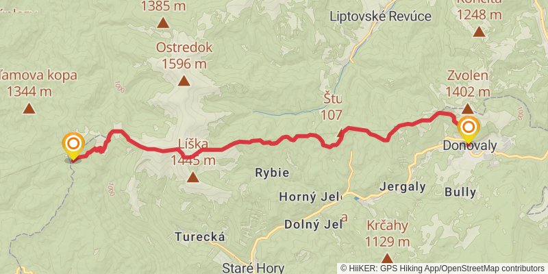 Trans Carpathian Hike stage 16 Map