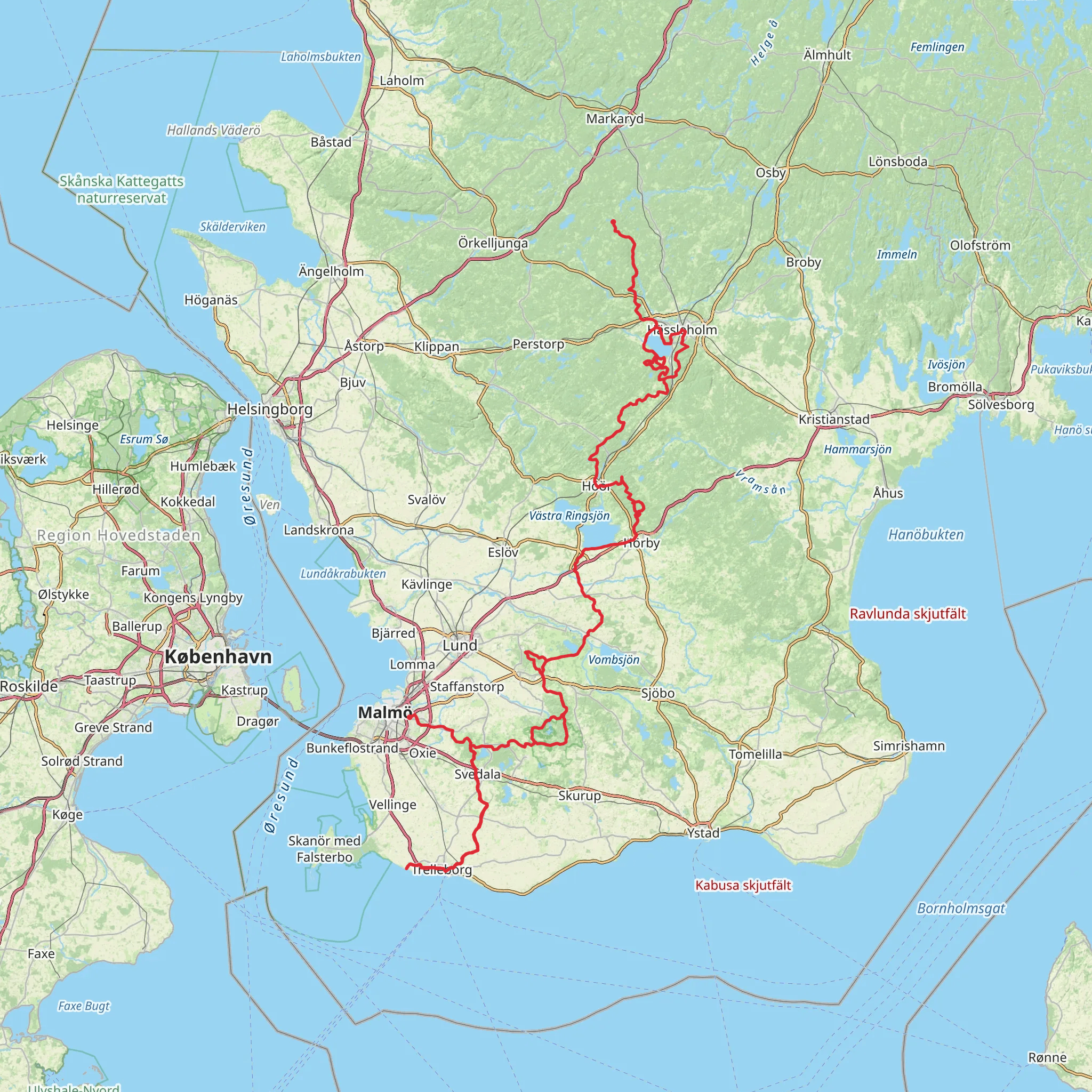 Skåneleden 2 mobile static map