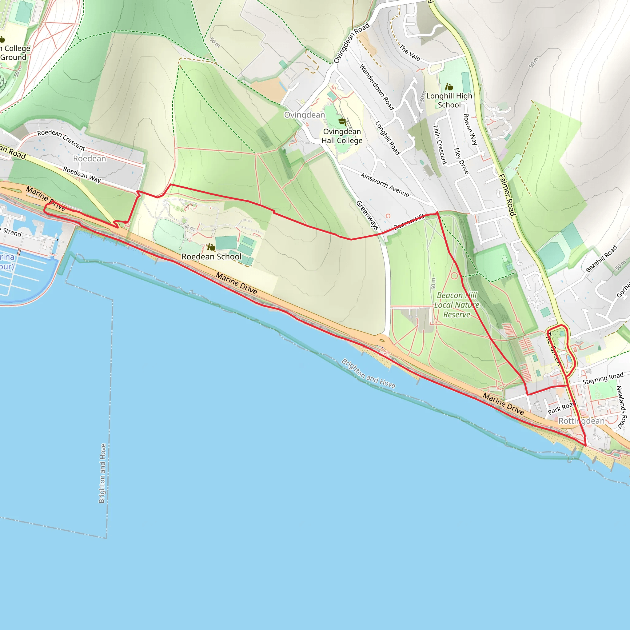 Beacon Hill Local Nature Reserve Loop mobile static map