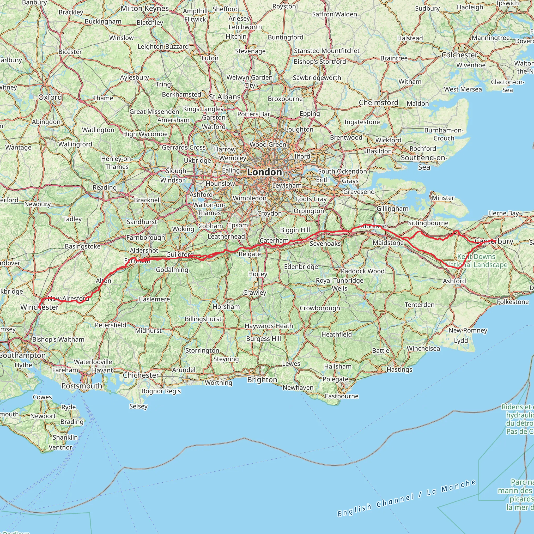 Pilgrims Way mobile static map