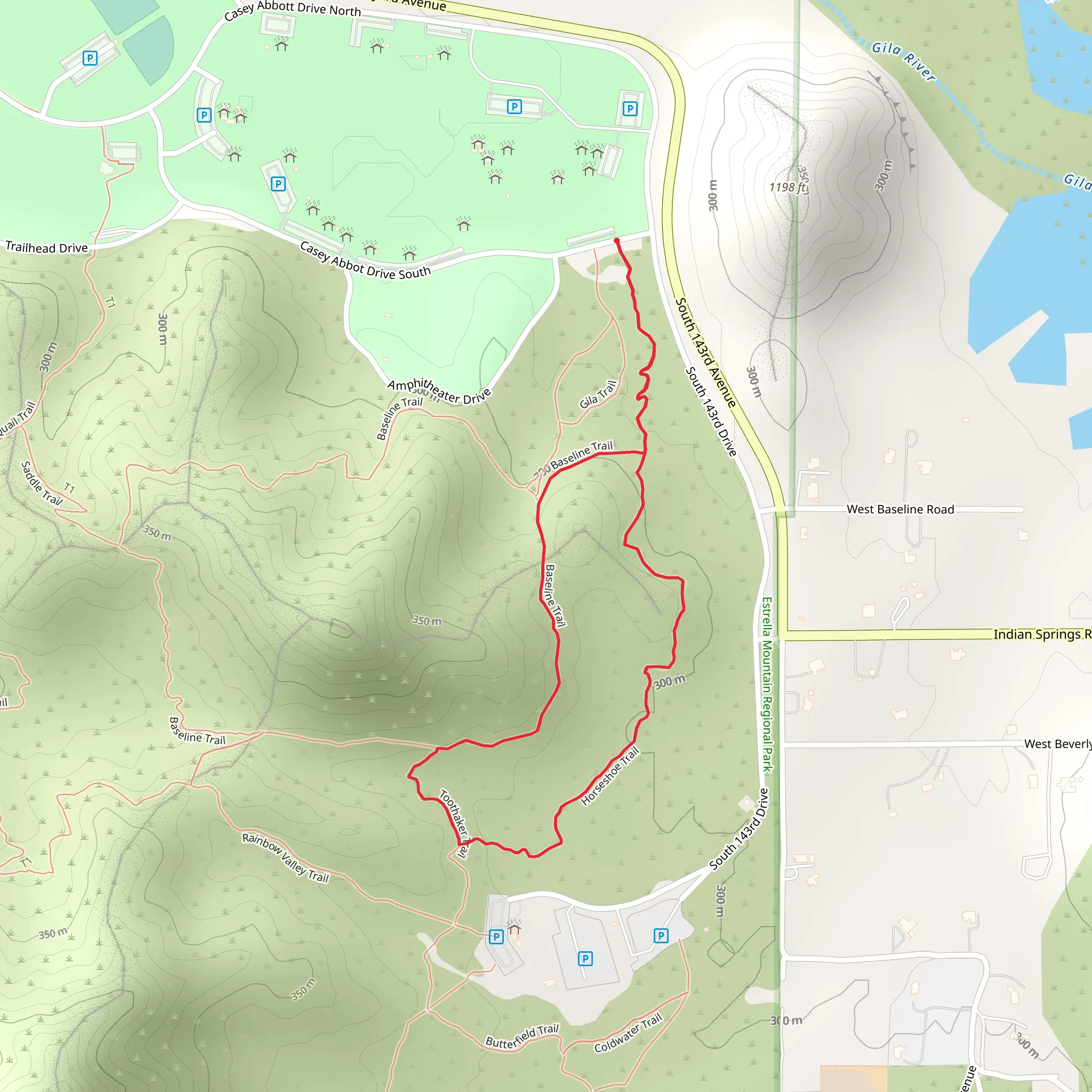 Horseshoe and Baseline Loop Trail mobile static map