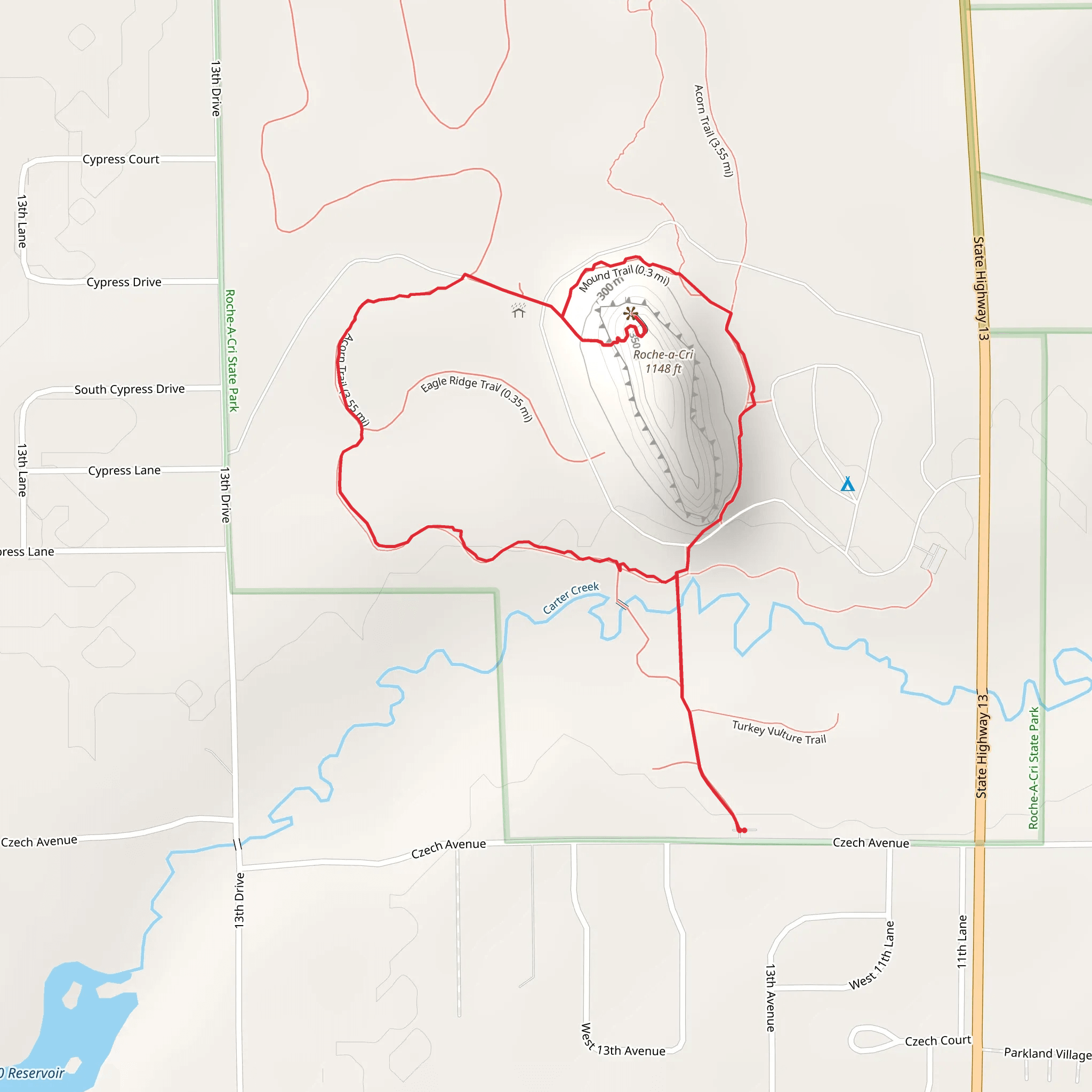 Roche-a-Cri via Acorn Trail mobile static map