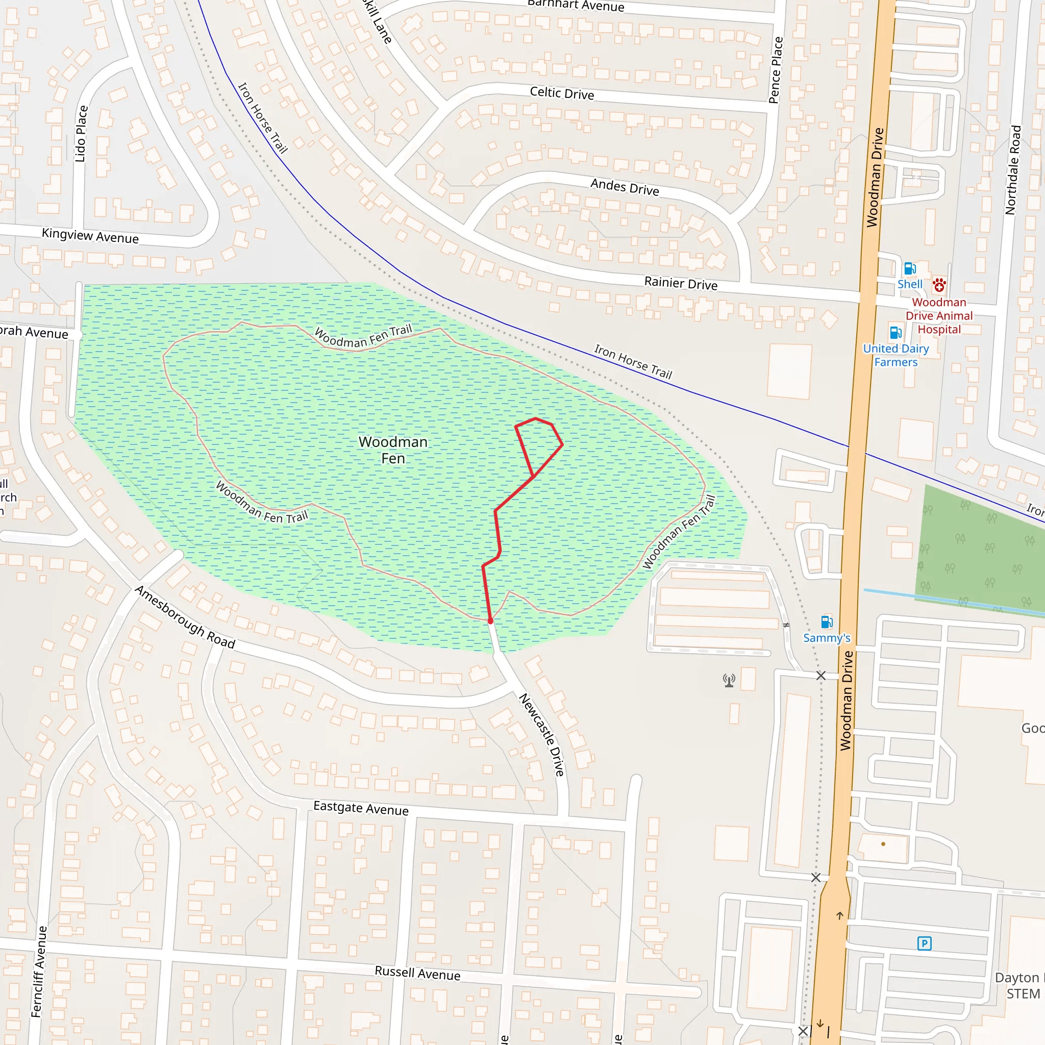 Woodman Fen Walkway mobile static map