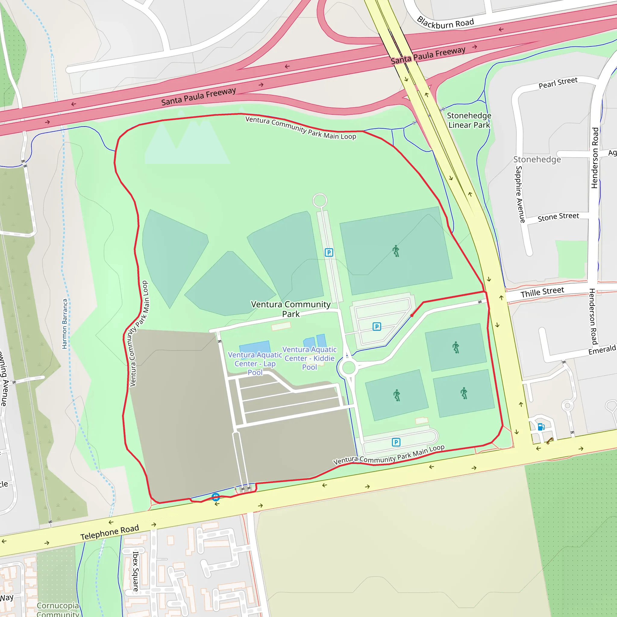 Ventura Community Park Main Loop mobile static map