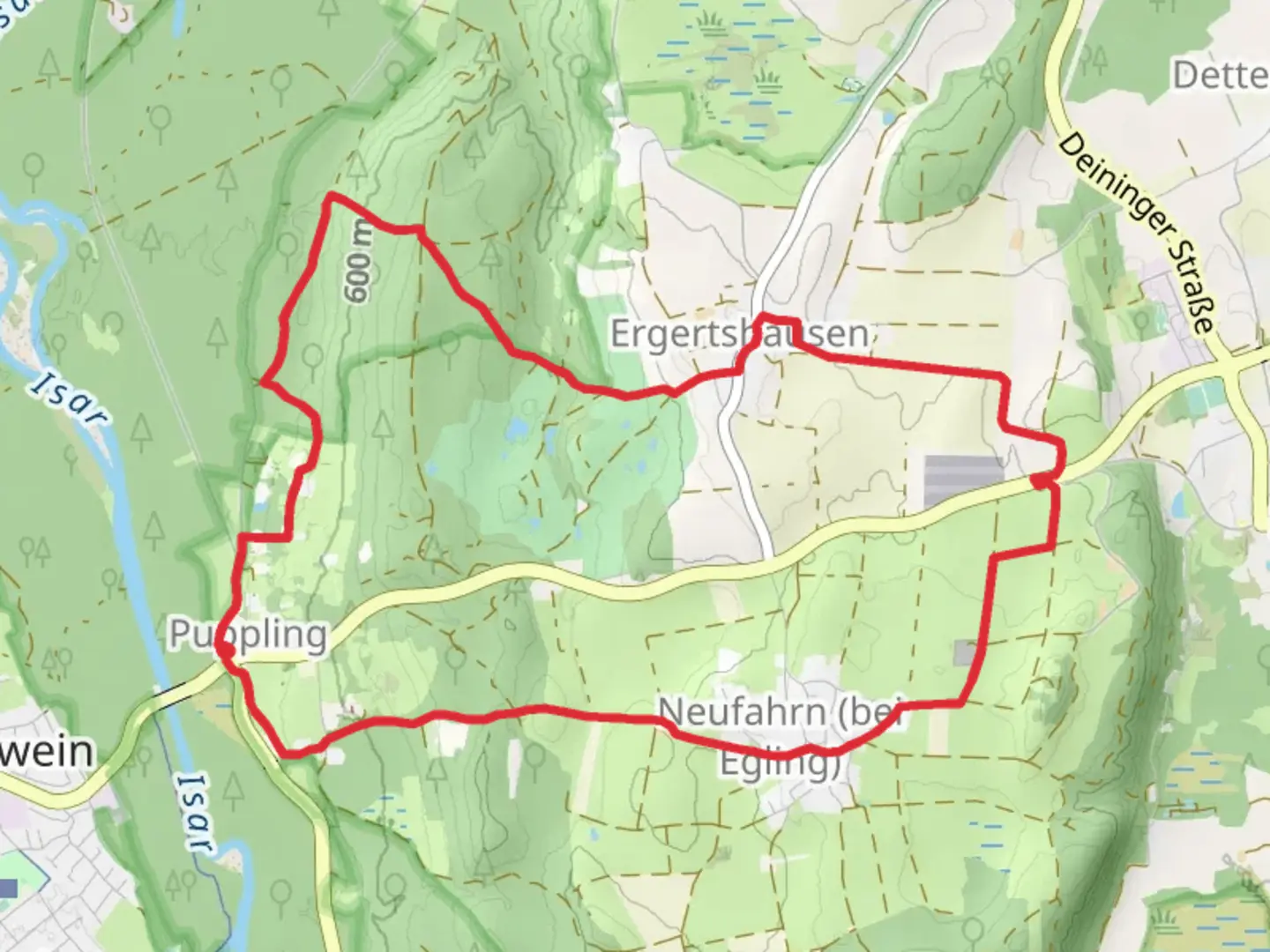 An image depicting the trail Puppling Loop and its surrounding area.