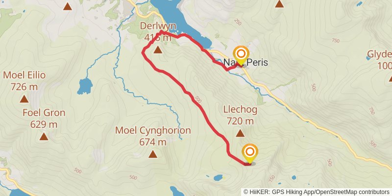 Welsh 1000m Peaks Marathon stage 4 Map