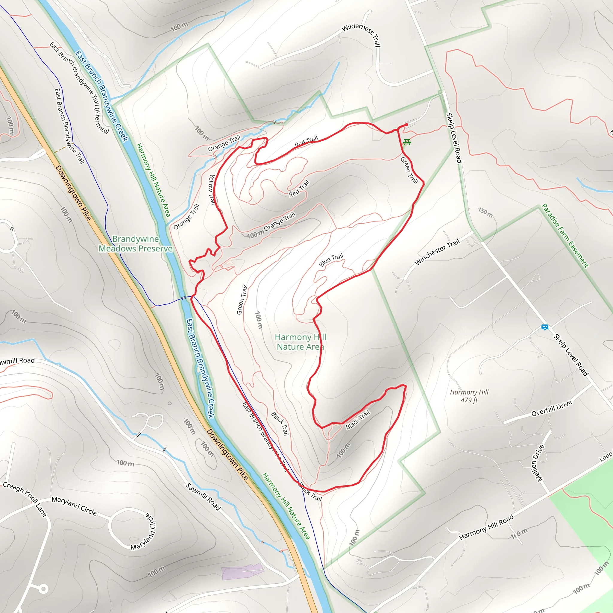 Harmony Hill Area Nature Loop mobile static map