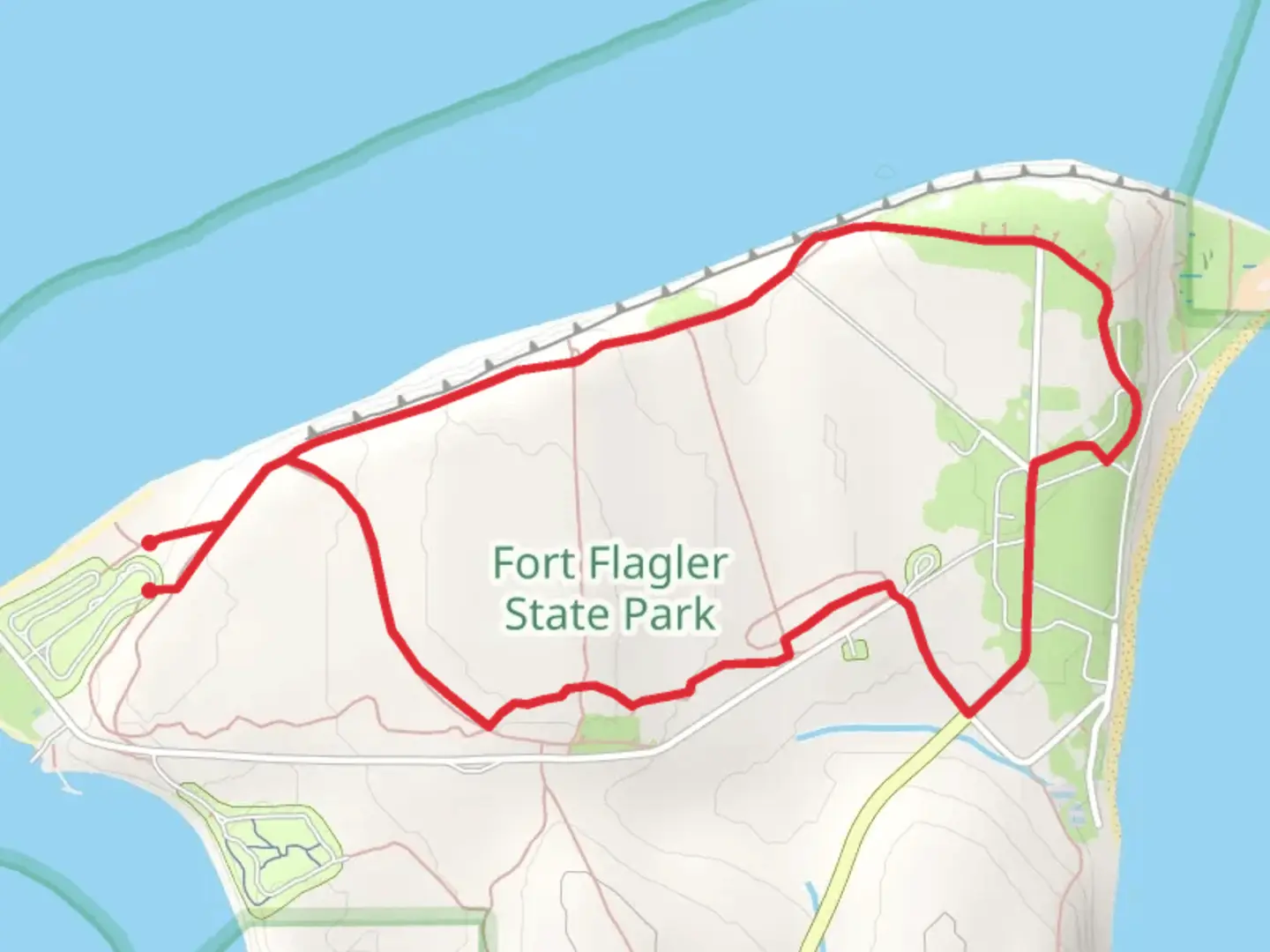 An image depicting the trail Bluff Trail and Wilderness Trail and its surrounding area.