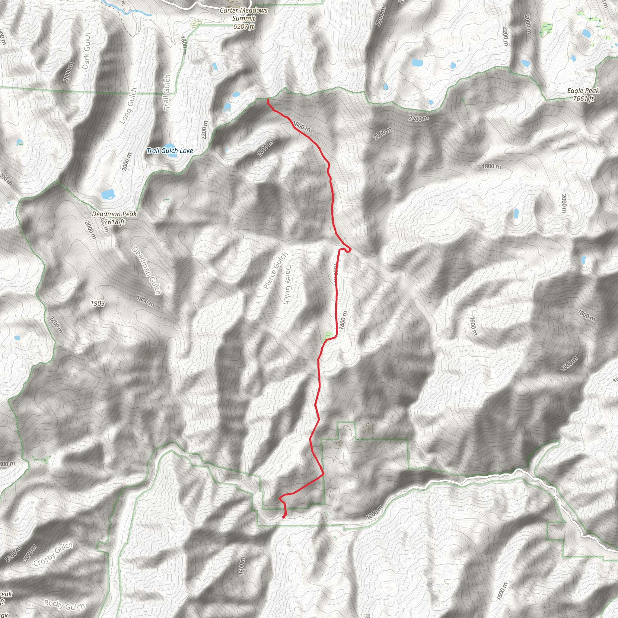 Saloon Creek Trail mobile static map