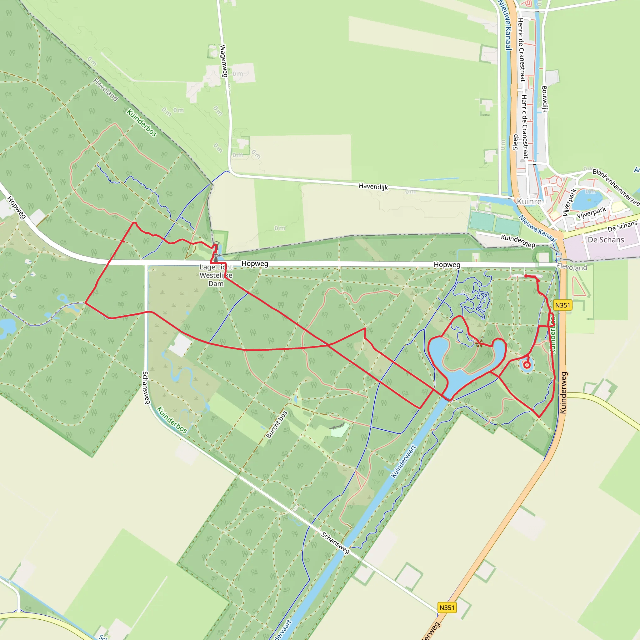 De Eerste Burcht van Kuinre and Burchtbos Loop mobile static map