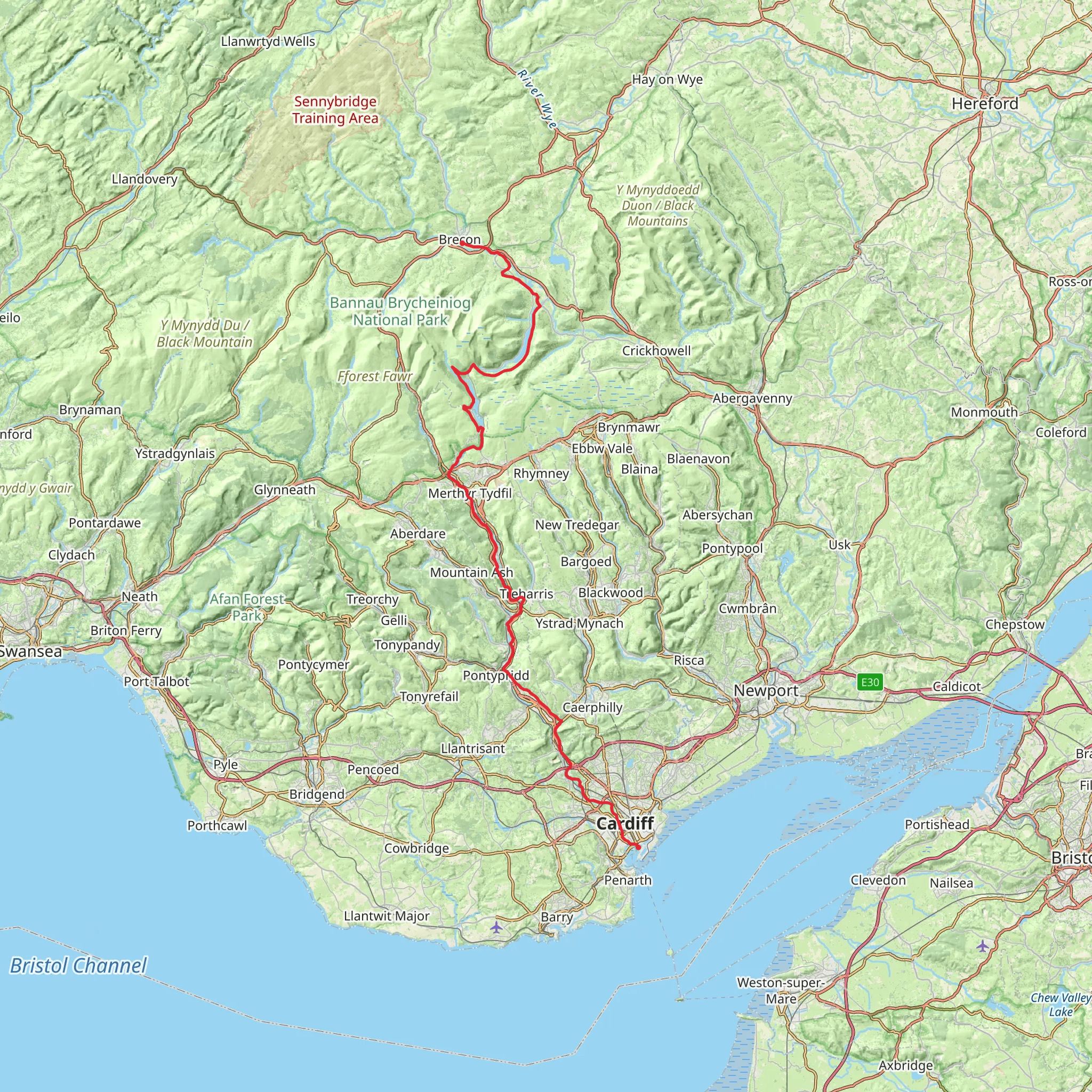 Taff Trail mobile static map