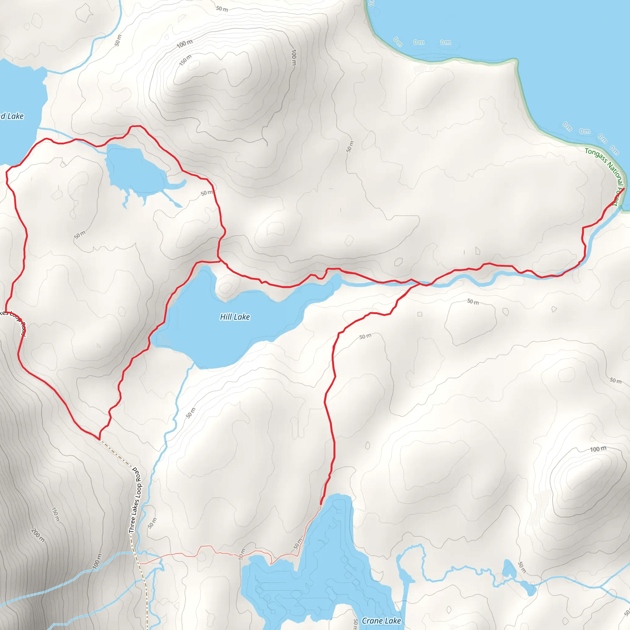 Three Lakes Loop mobile static map