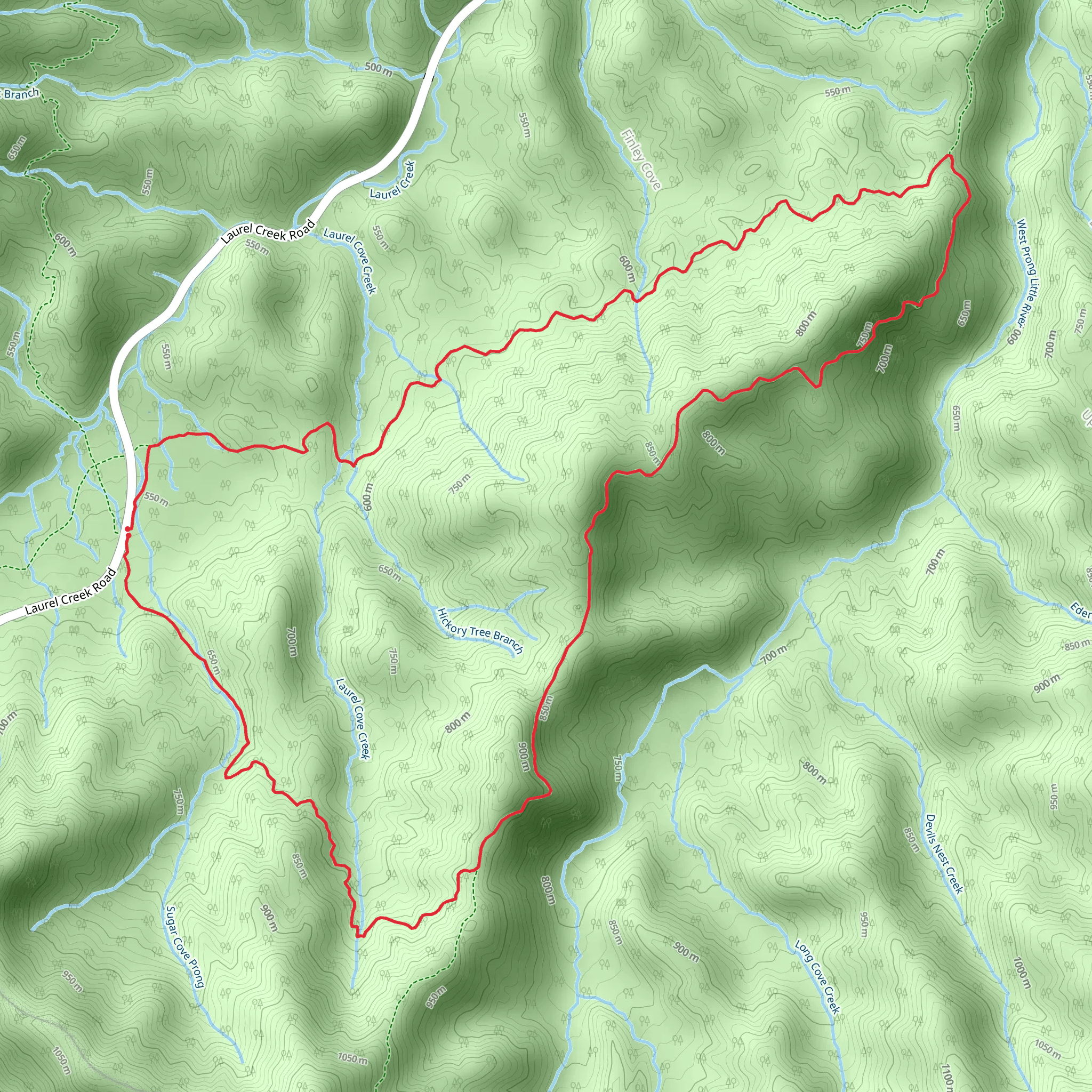 Lead Cove and Finley Cane Trail mobile static map