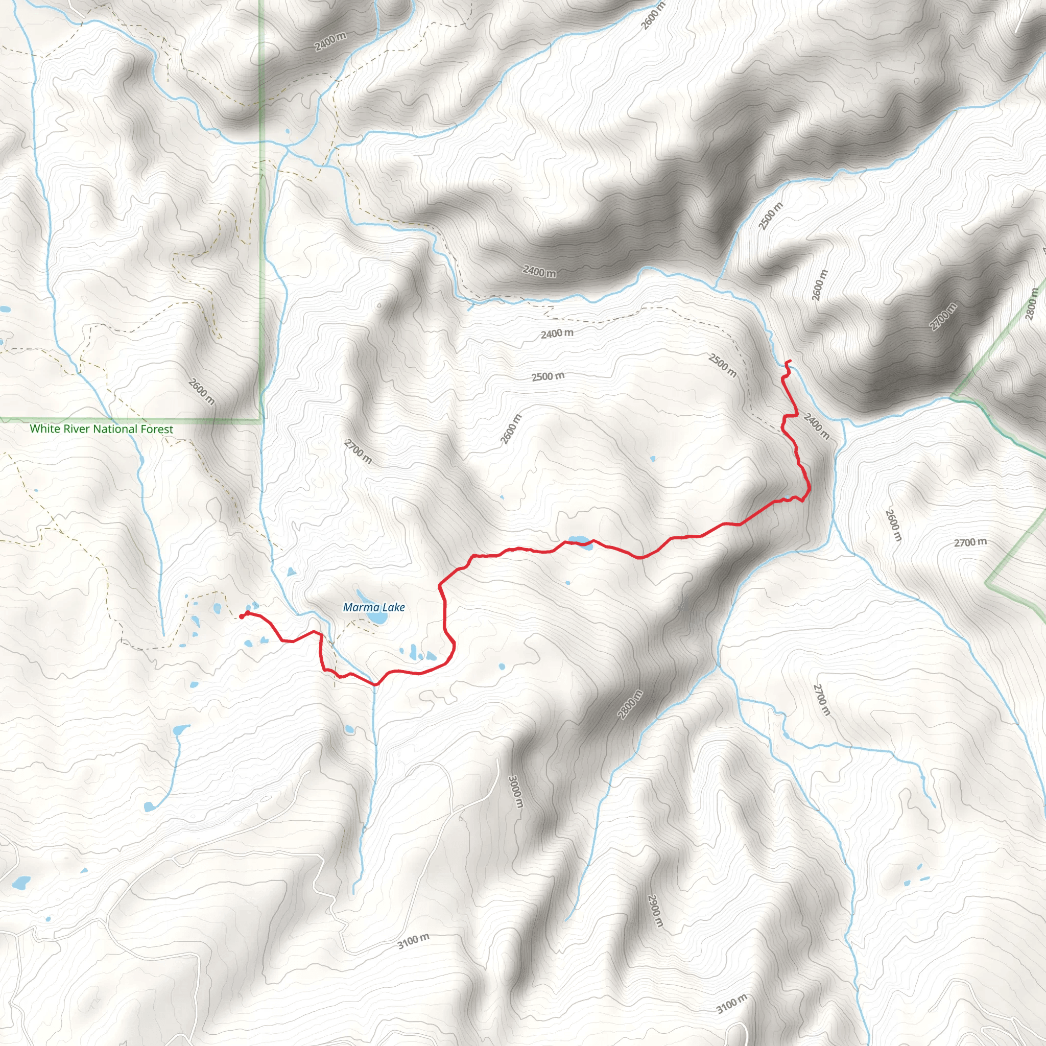 South Fork Piney Trail mobile static map