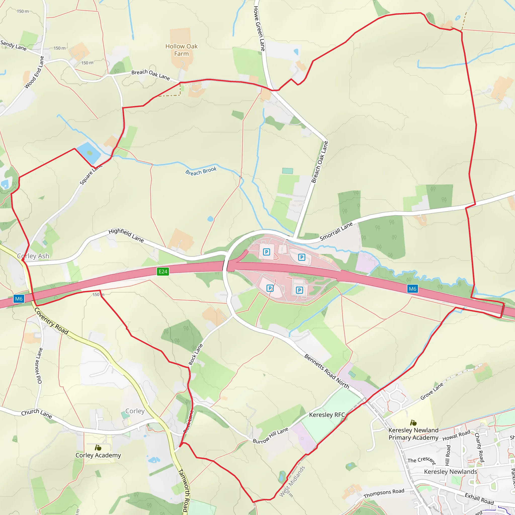Corley Ash Loop mobile static map