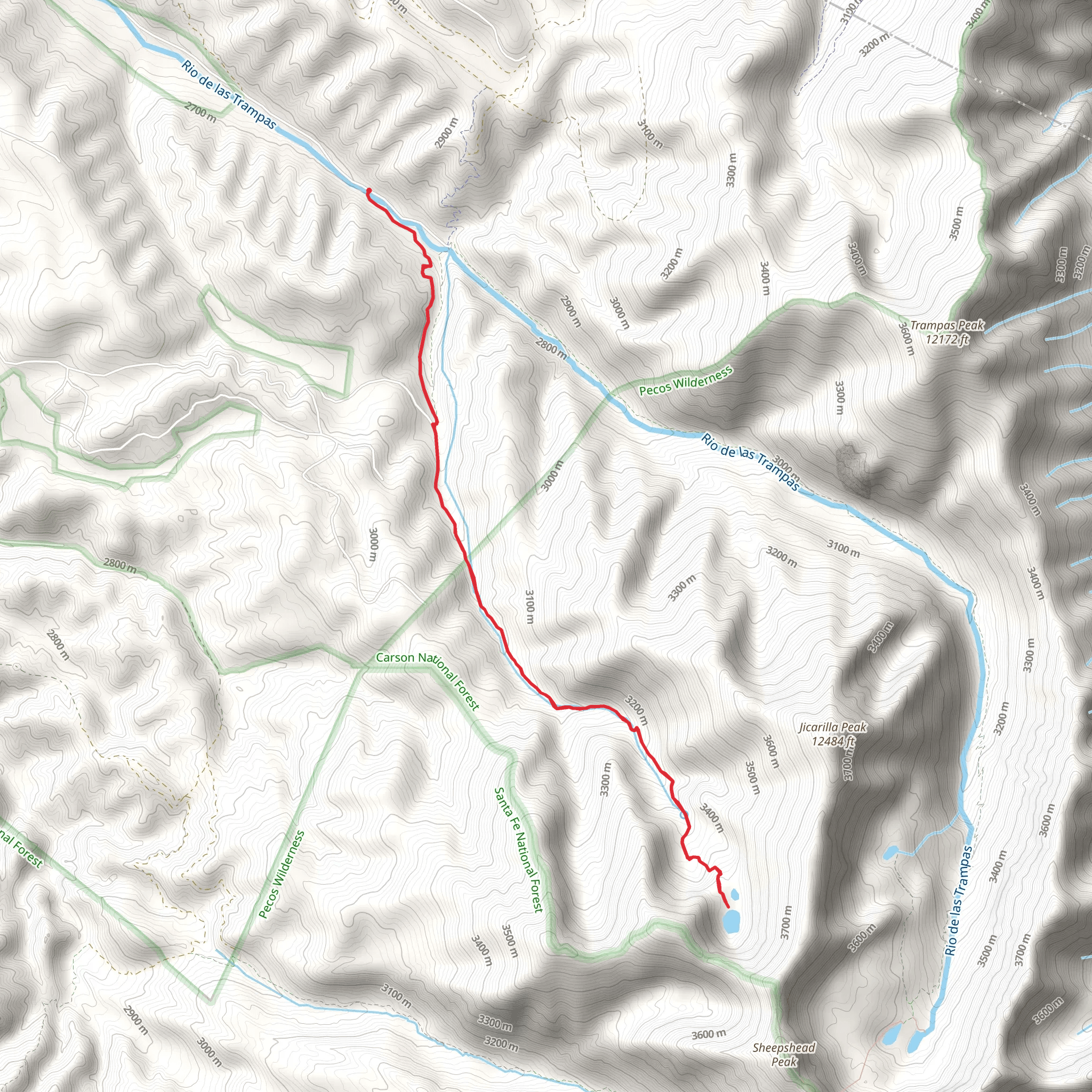 San Leonardo Lakes Trail mobile static map