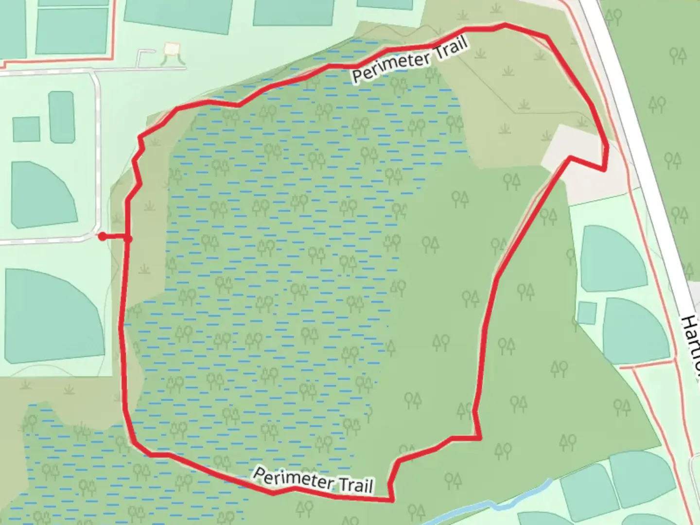 An image depicting the trail Perimeter Loop Trail and its surrounding area.